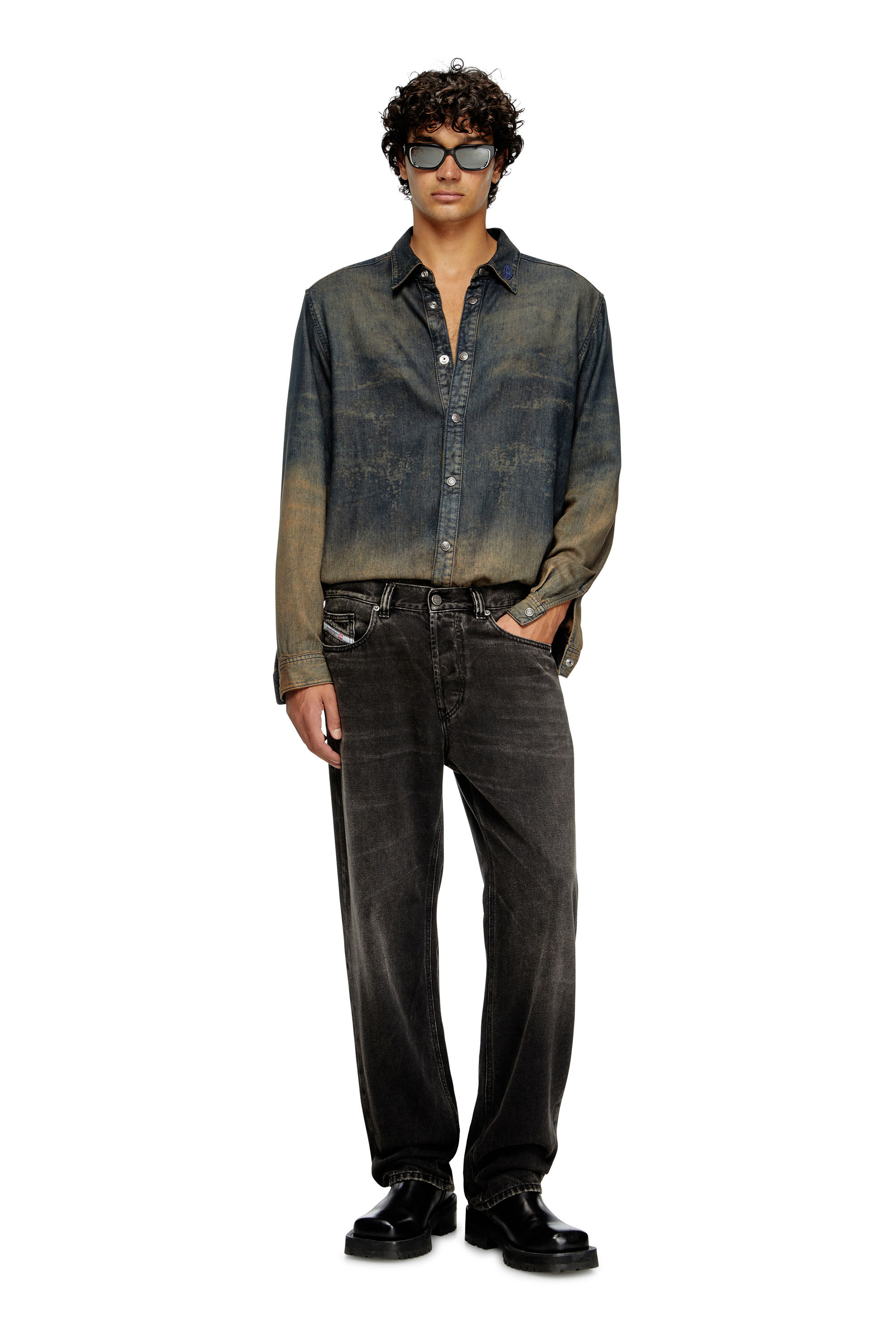 Diesel - Regular Jeans 2024 D-Macs 09J96 Homme, Noir/Gris foncé - Image 1