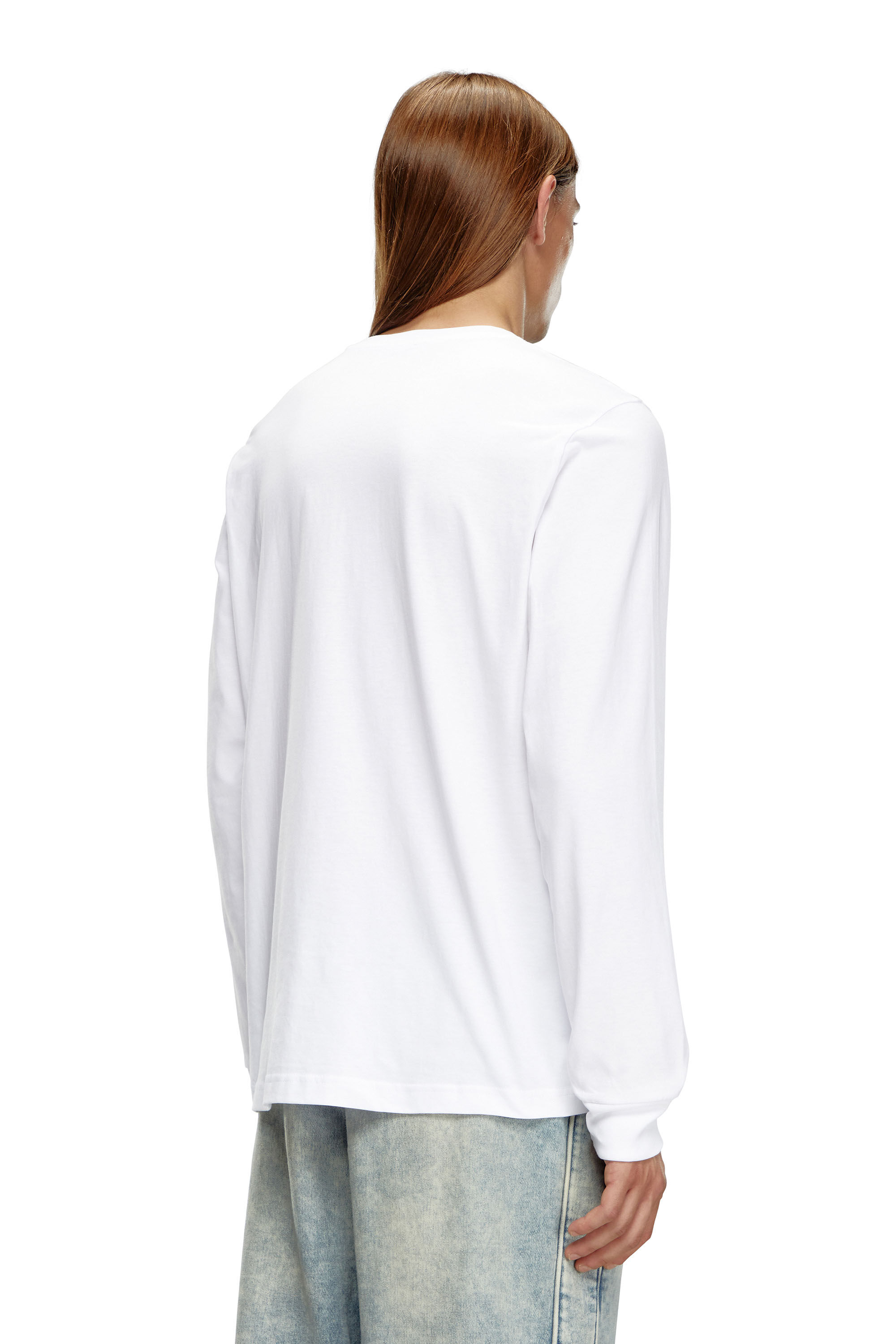 Diesel - T-JUST-LS-DIV, Male's Long-sleeve T-shirt with embroidery in White - 4