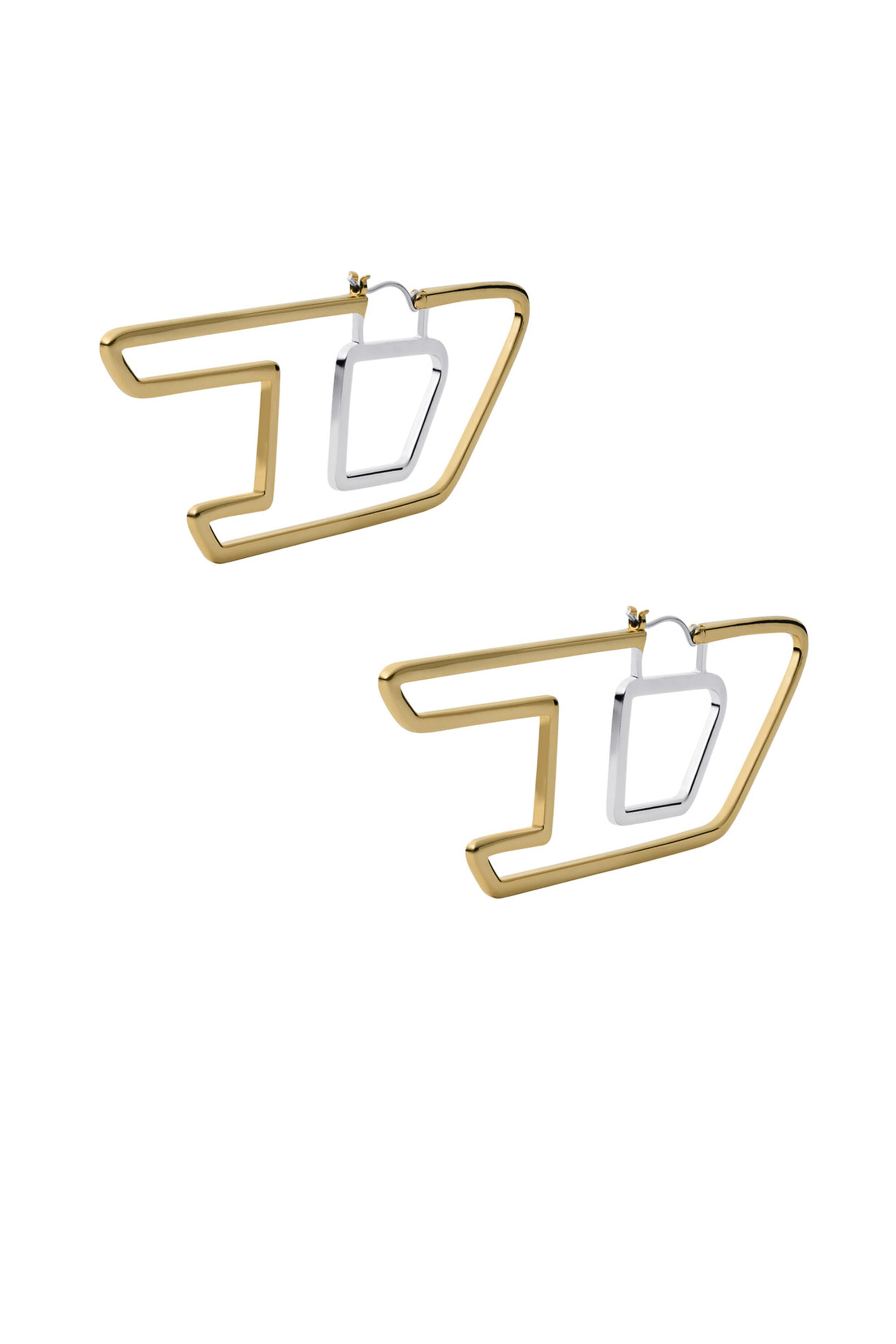 Diesel - DX1364, Boucles d'oreilles créoles en laiton bicolore Diesel Mixte in Doré - 1