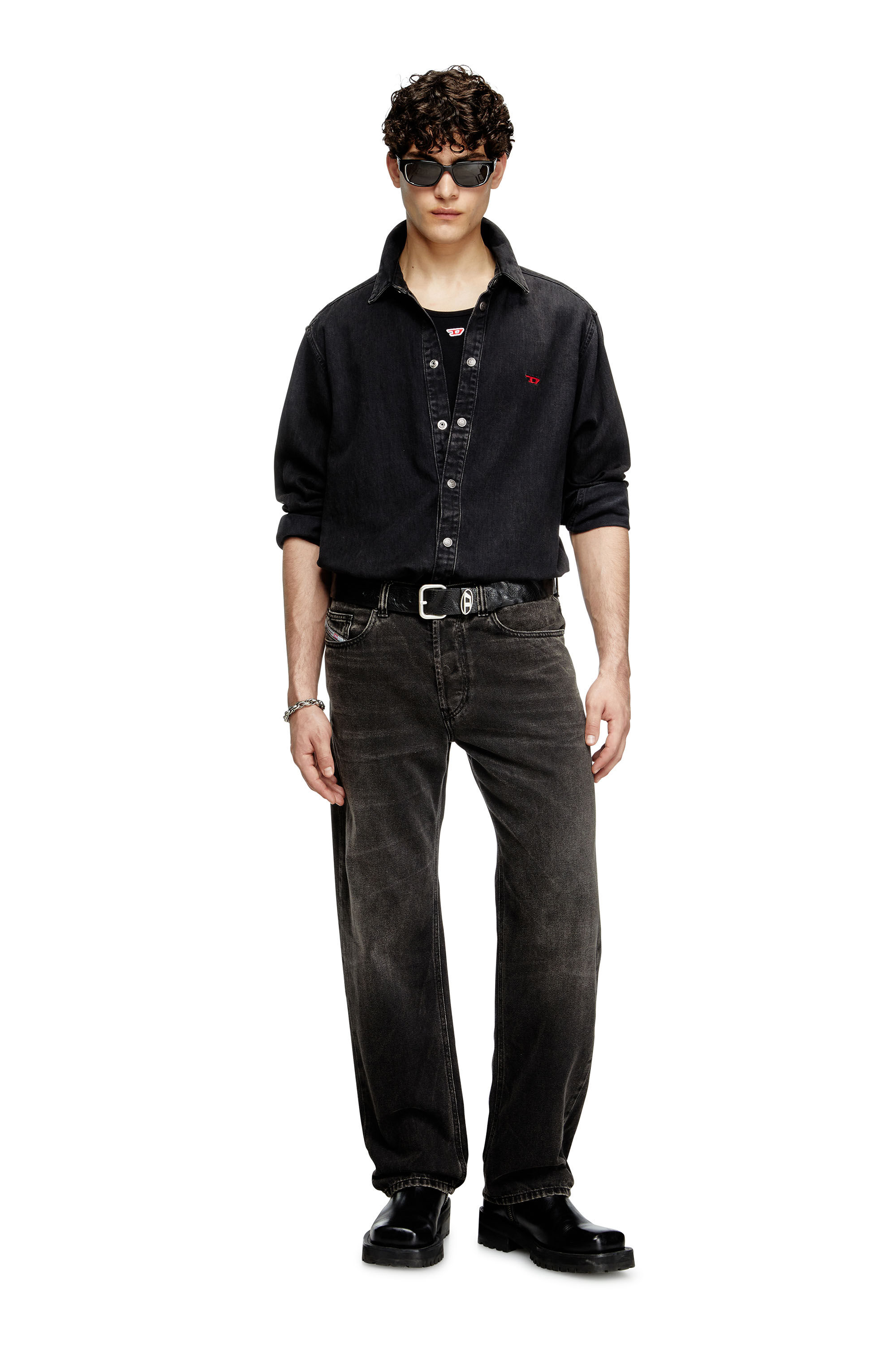 Diesel - T-LIFTY-D, Male's Tank top with mini D logo patch in Black - 1