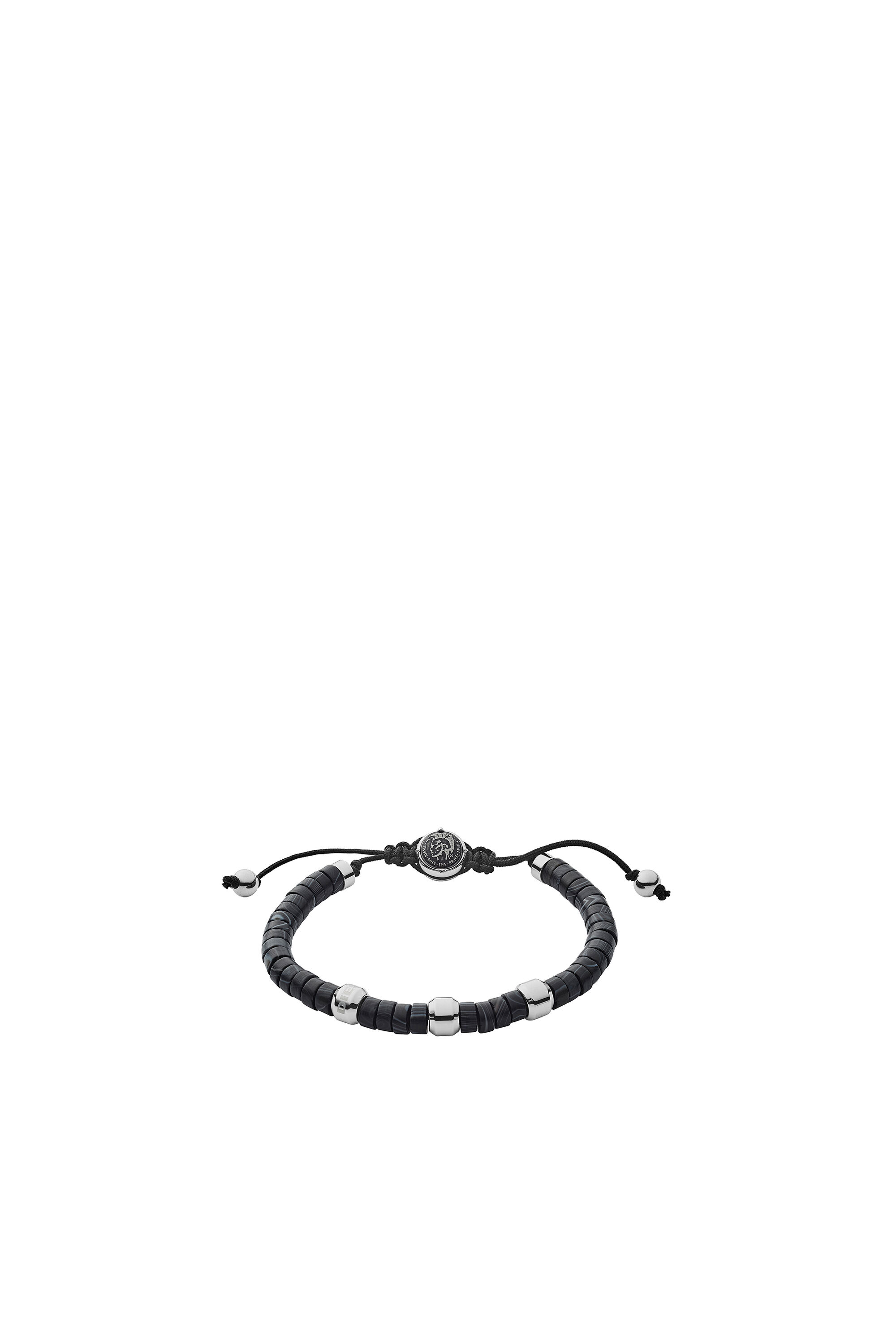 Diesel - DX1121, Bracelet en agates avec rondelles en acier Homme in Noir - 1