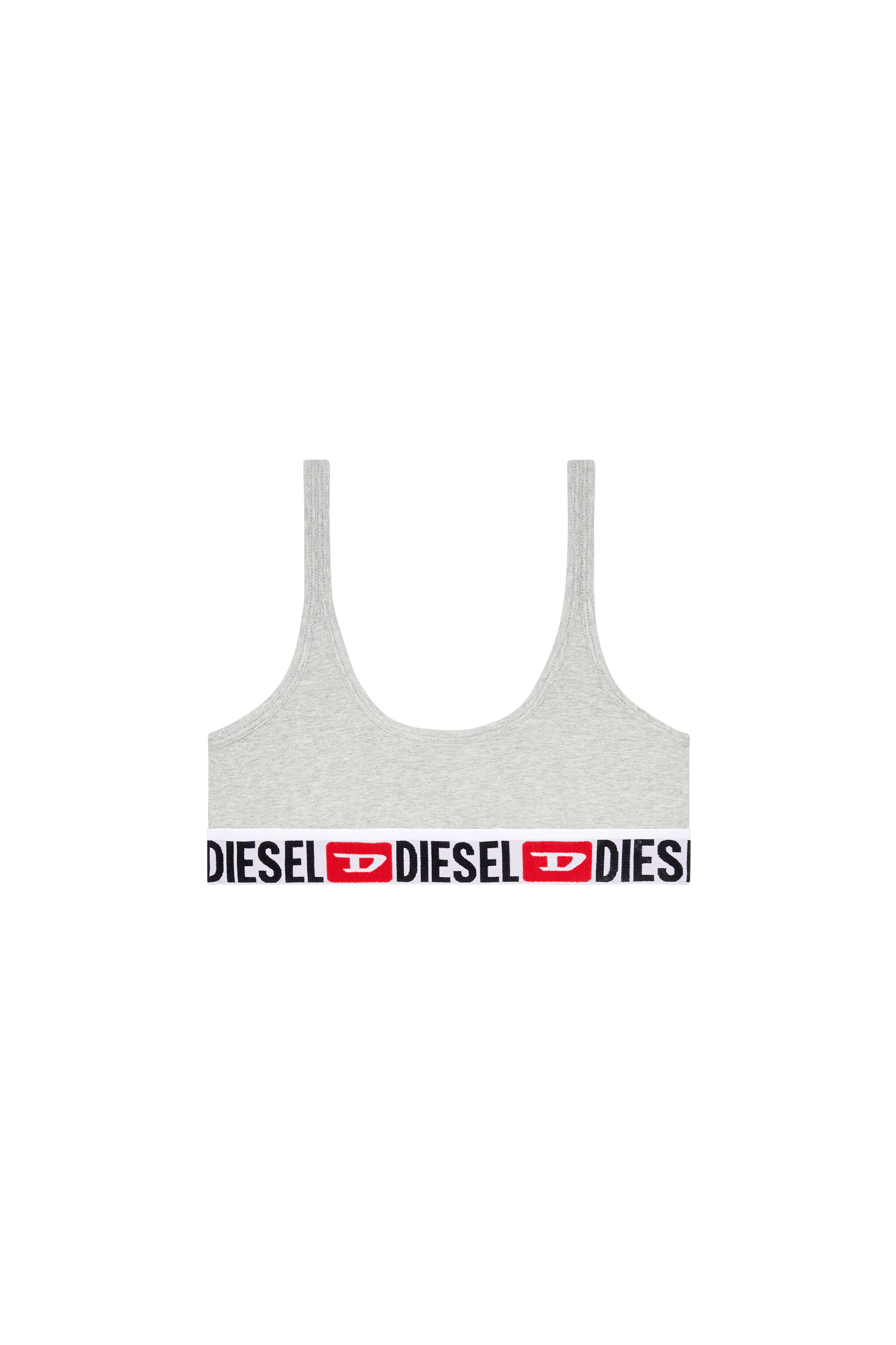 Diesel - UFSB-ORIBA, Female's Bralette with logo band in Grey - 4
