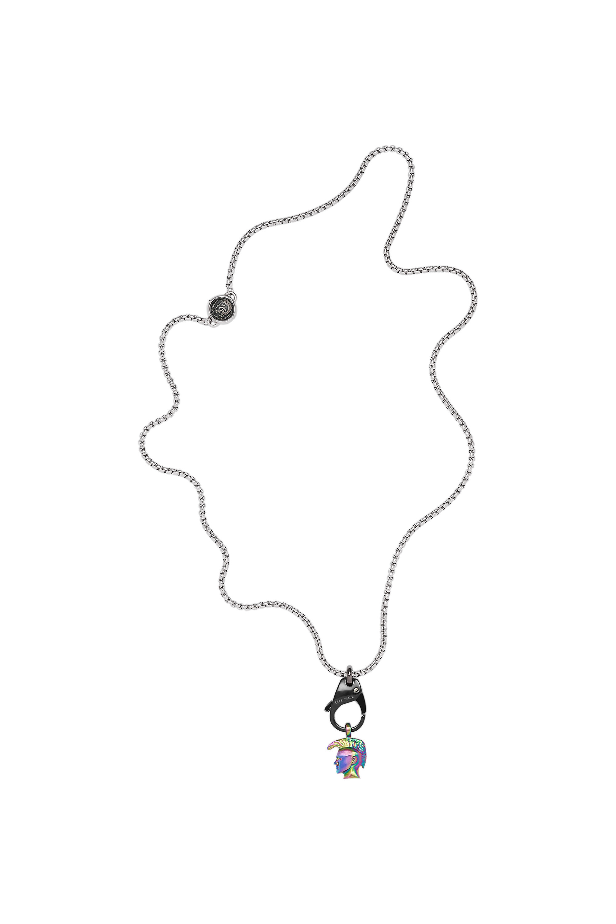 Diesel - DX1280, Male's Diesel Stainless Steel "Only the Brave" Icon Pendant Necklace in Silver - 2