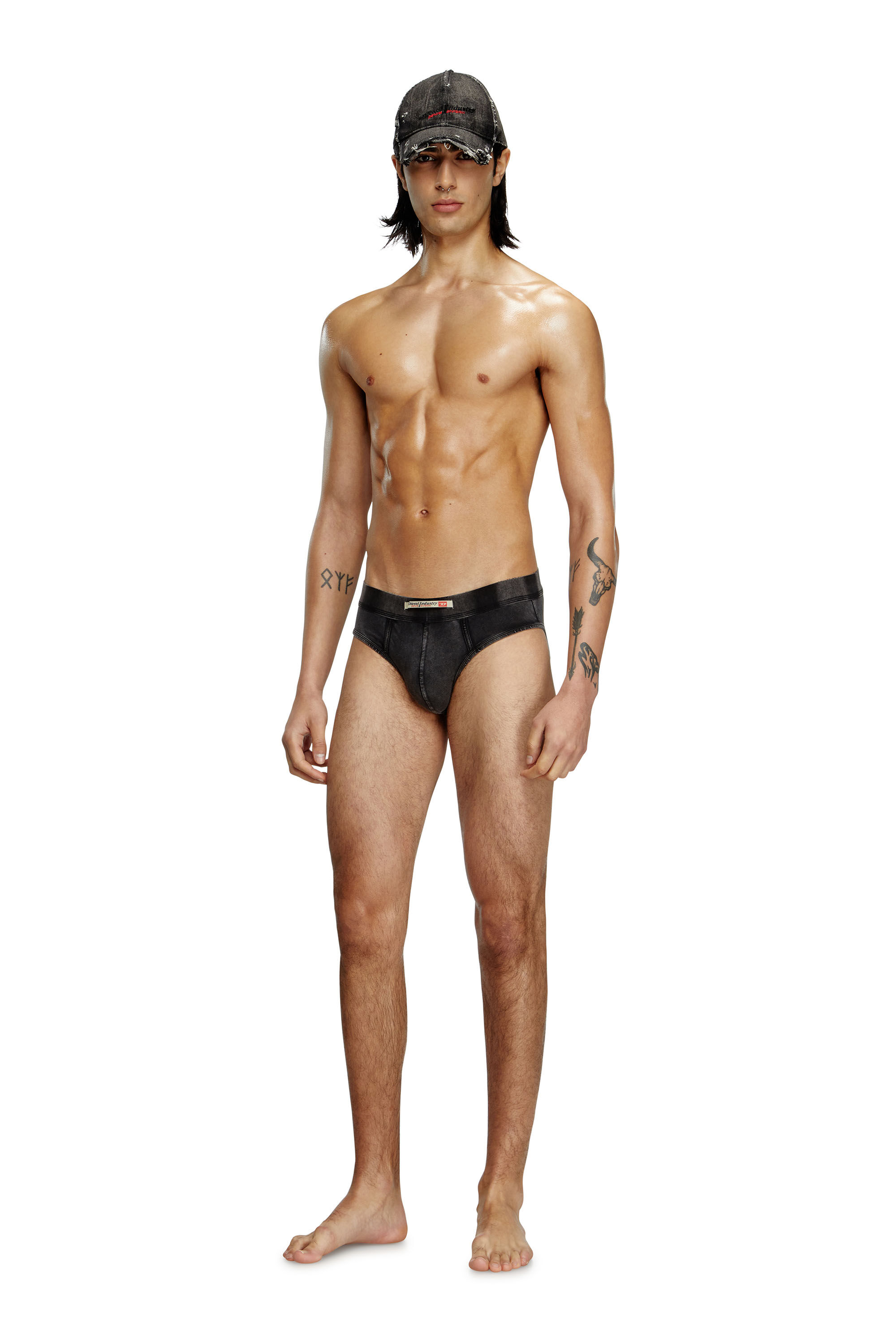 Diesel - UMBR-ANDRE-H, Male's Briefs in denim-effect cotton in Black - 1