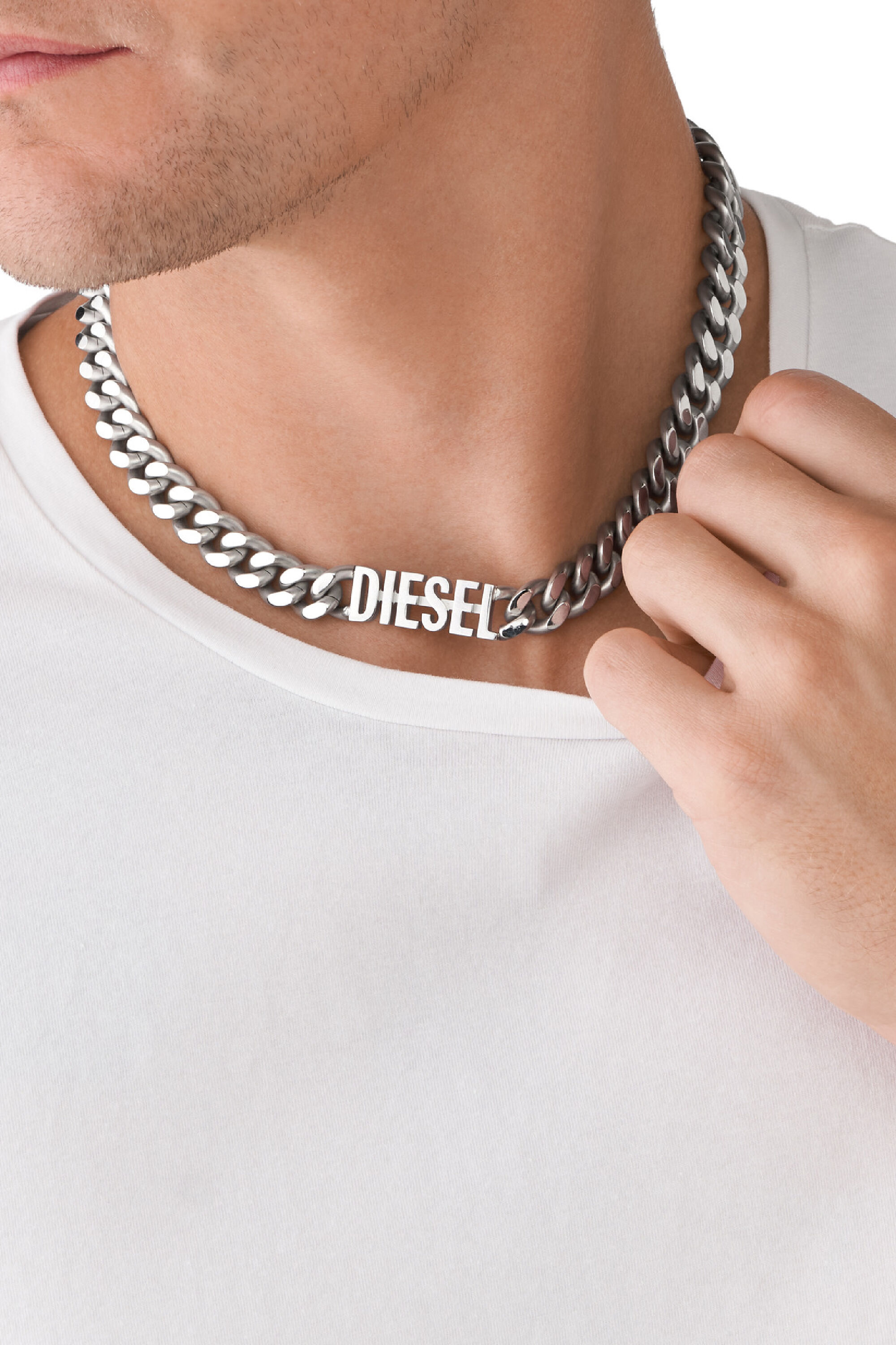 Diesel - DX1388, Choker en acier inoxydable Homme in Gris argenté - 3