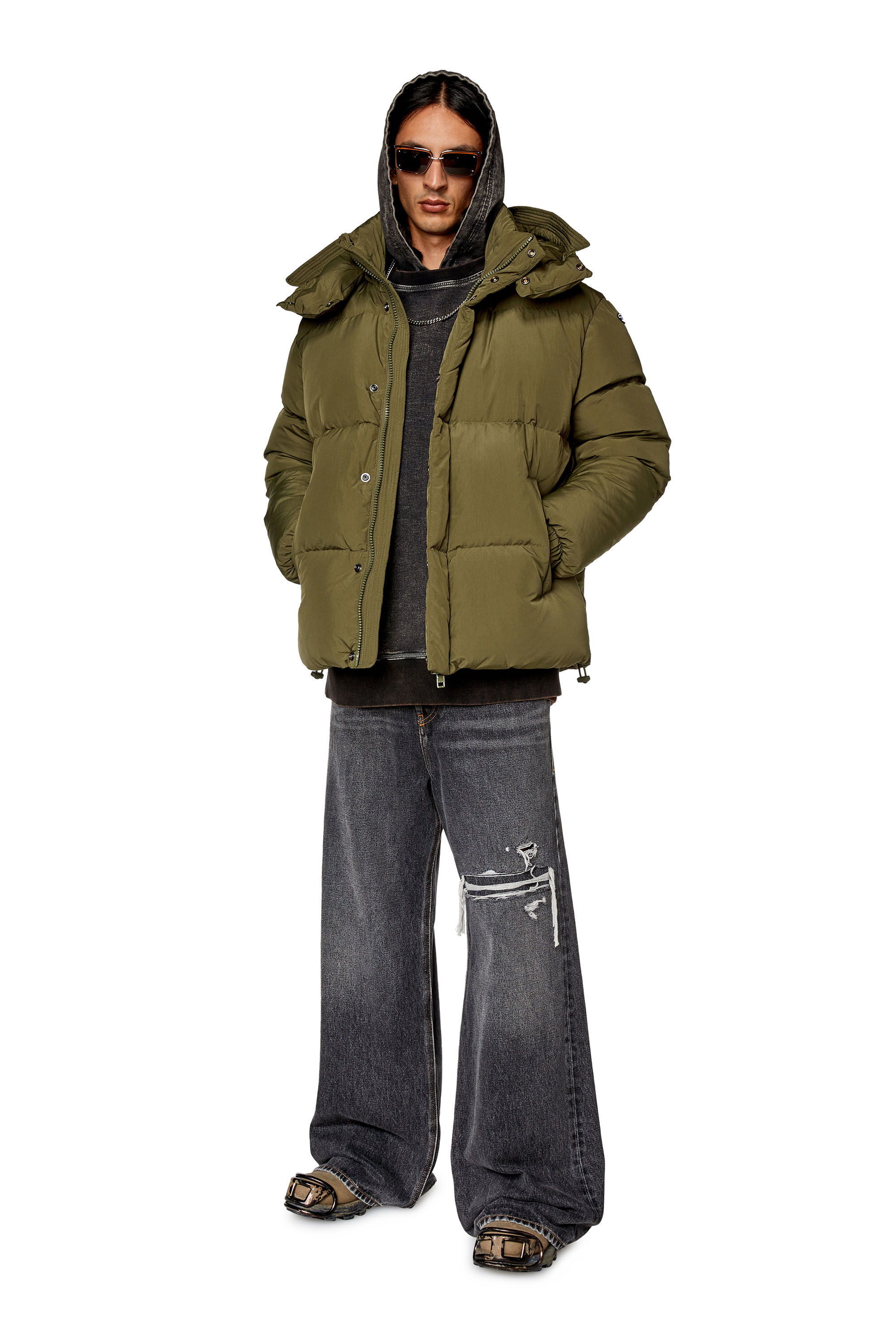 Down jacket olive green clearance