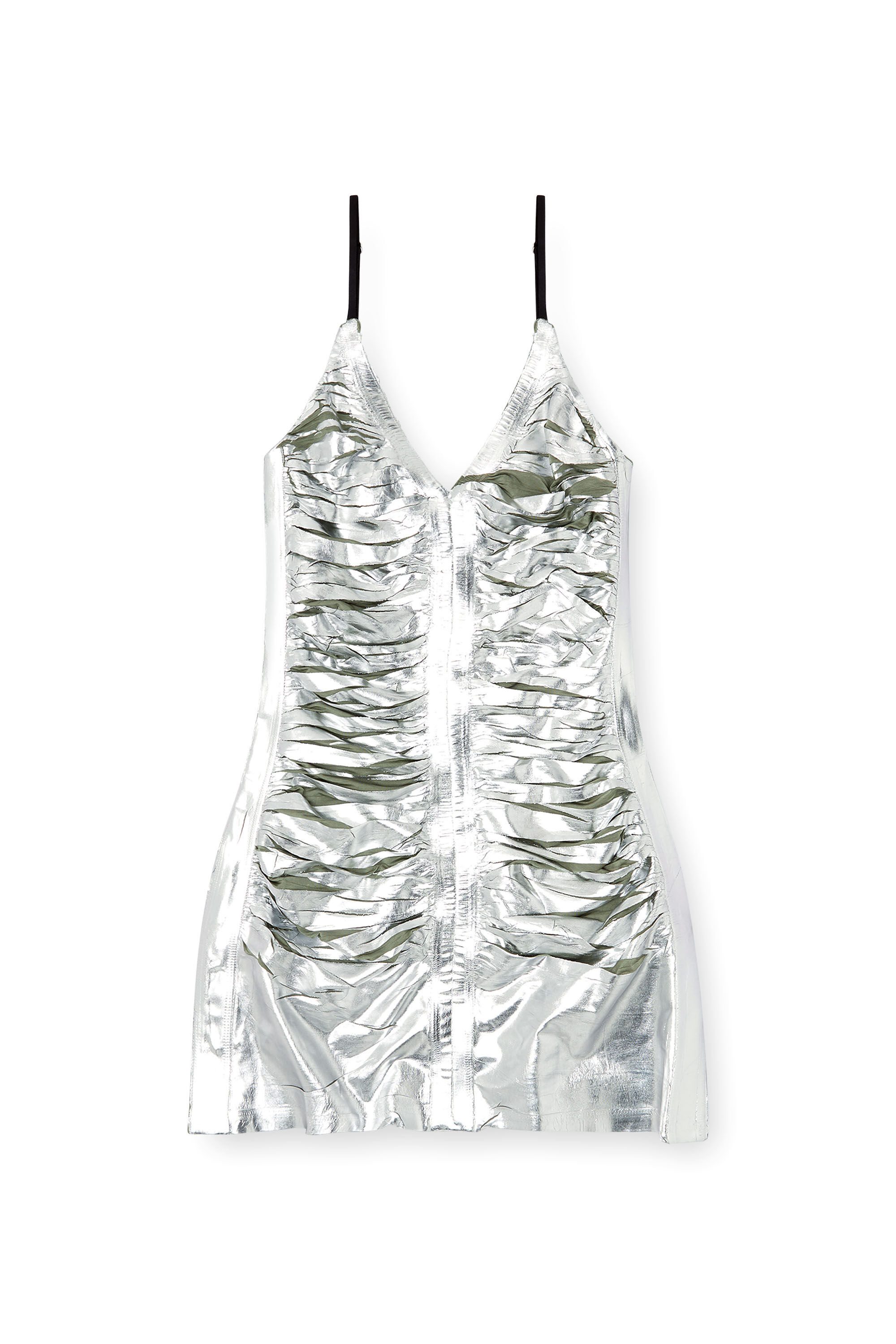 Diesel - D-IAMANTE, Mini-robe froncée Femme in Gris argenté - 2