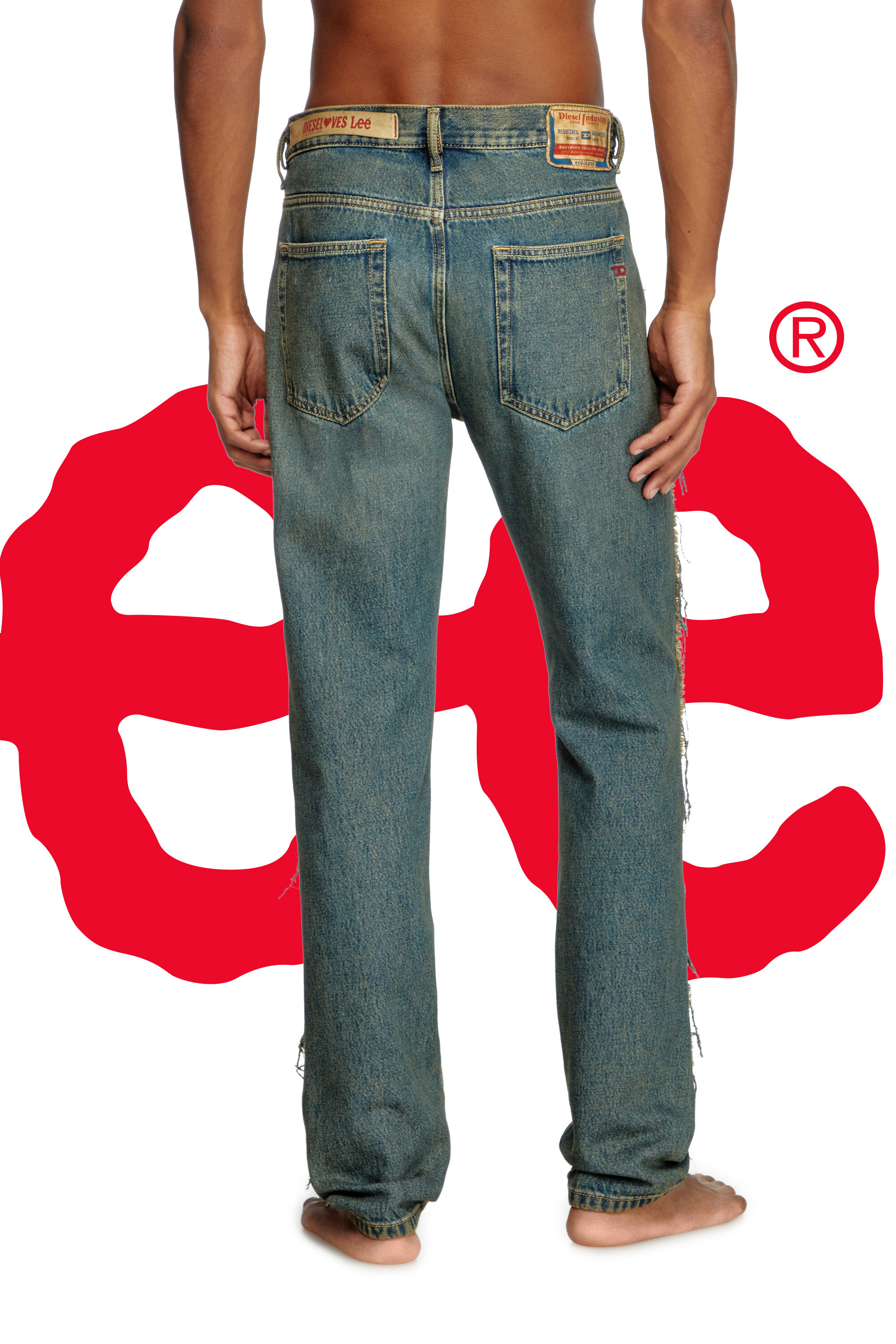 Diesel - Regular Jeans Dieseloves 04 09M98 Homme, Bleu Foncé - Image 6