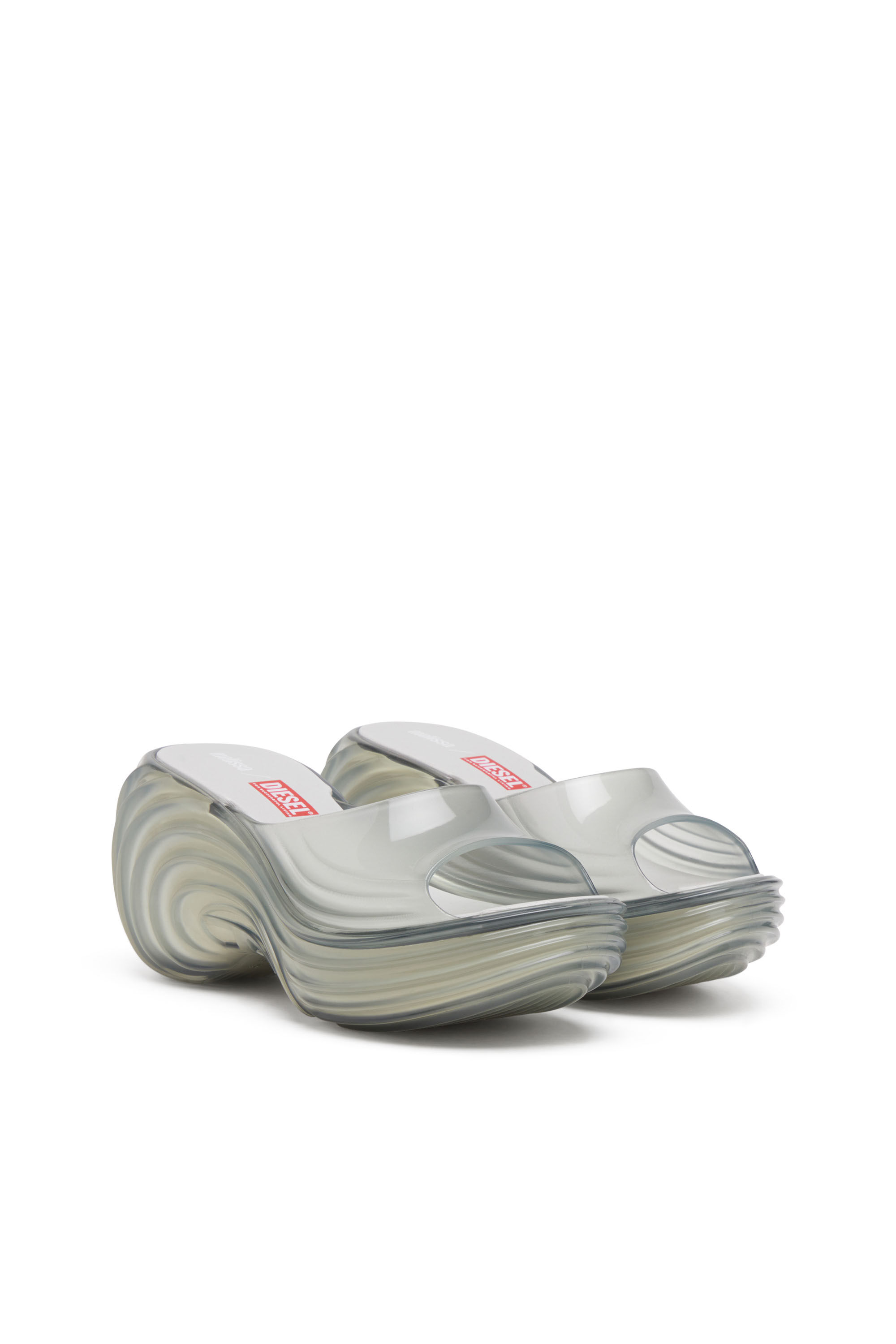 Diesel - MELISSA QUANTUM PLATFORM, Female's Platform mule in Melflex® in Light Grey - 2