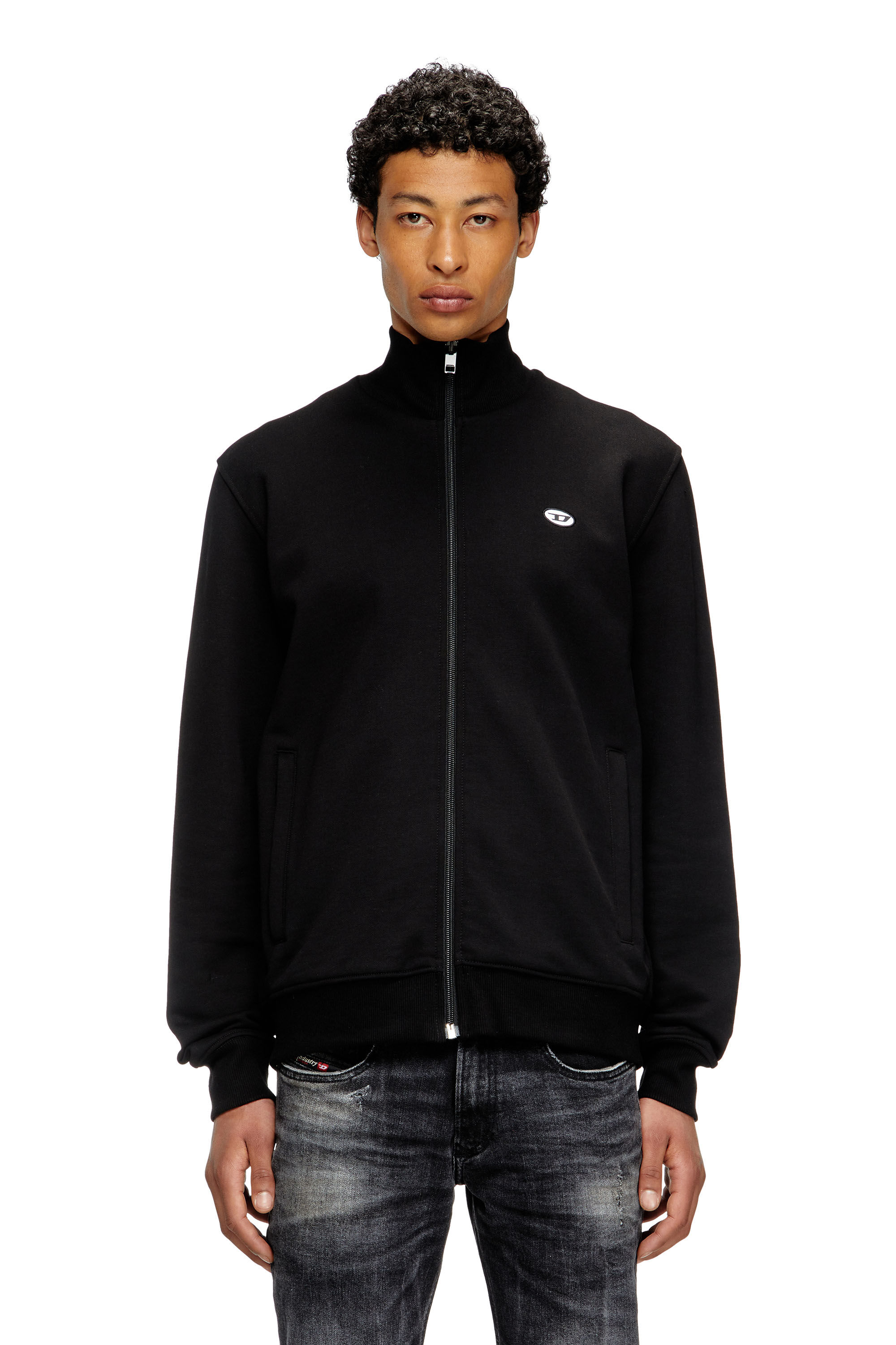 Diesel - S-LOCK-DOVAL-PJ, Veste de survêtement avec empiècement Oval D Homme in Noir - 3