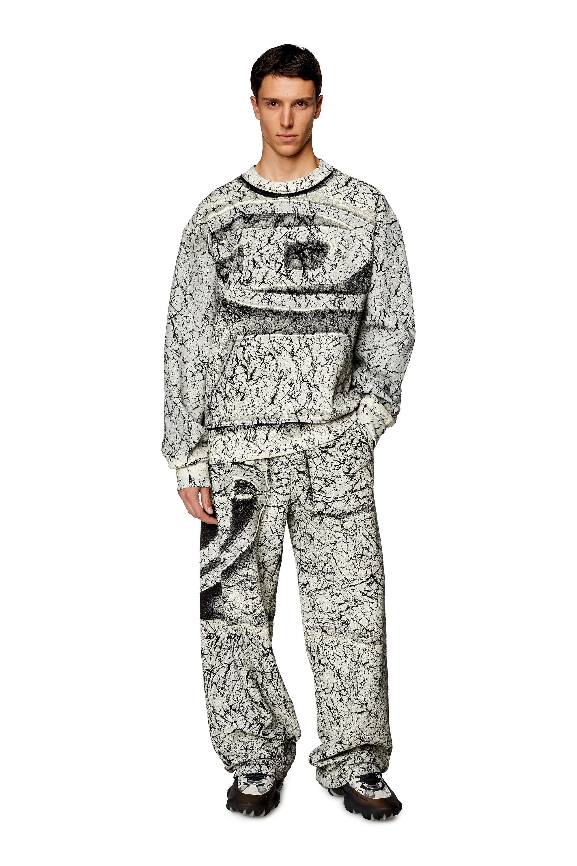 Men's Sweatshirt with cracked coating | Multicolor | Diesel