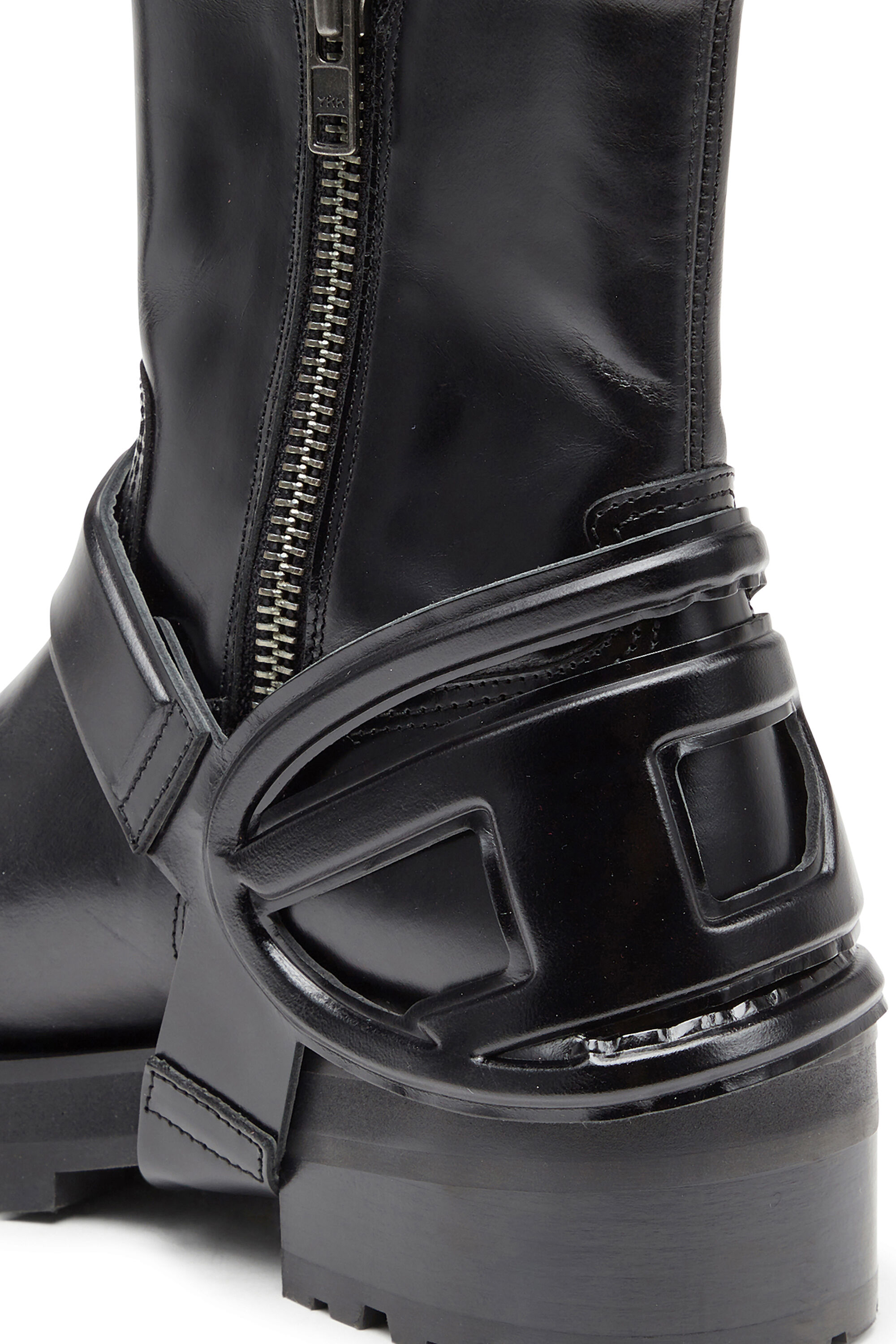 Diesel - D-TEXAN CH, D-Texan-Bottes harnais en cuir poli Homme in Noir - 4