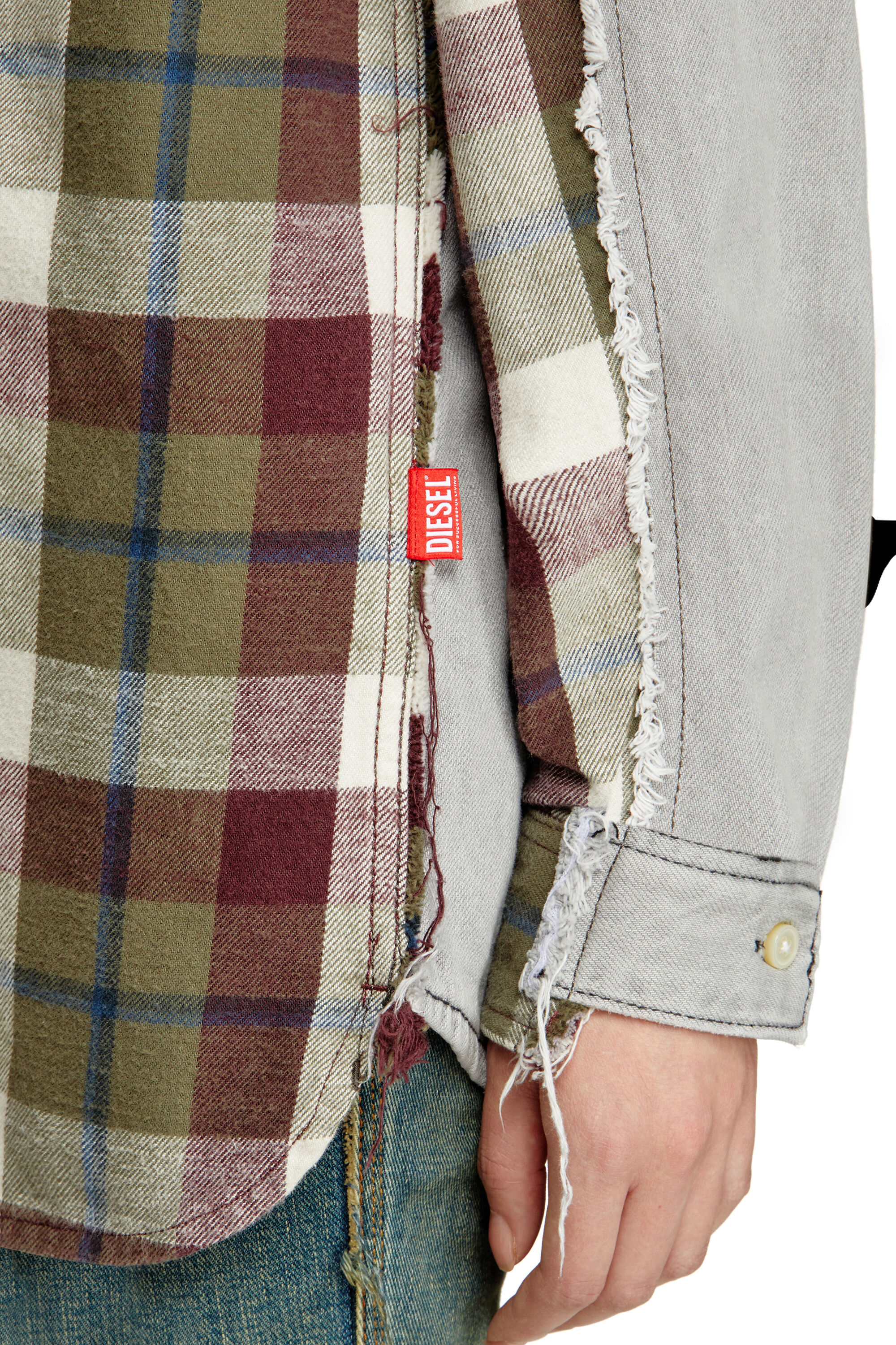 Diesel - Shirt Diseloves 8B, Chemise à carreaux en denim effet blanchi Mixte in Polychrome - 5