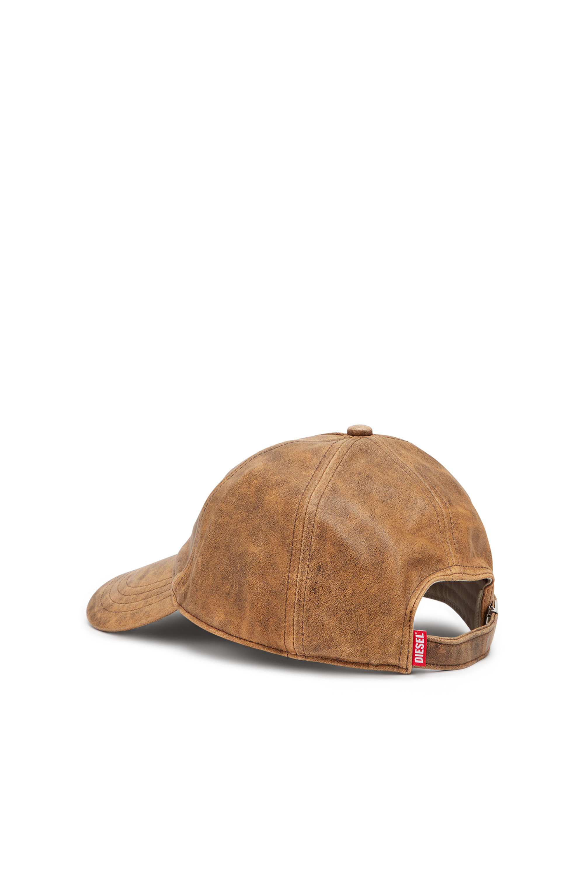 Diesel - C-BAR, Male Baseball cap in treated leather in Brown - Image 2