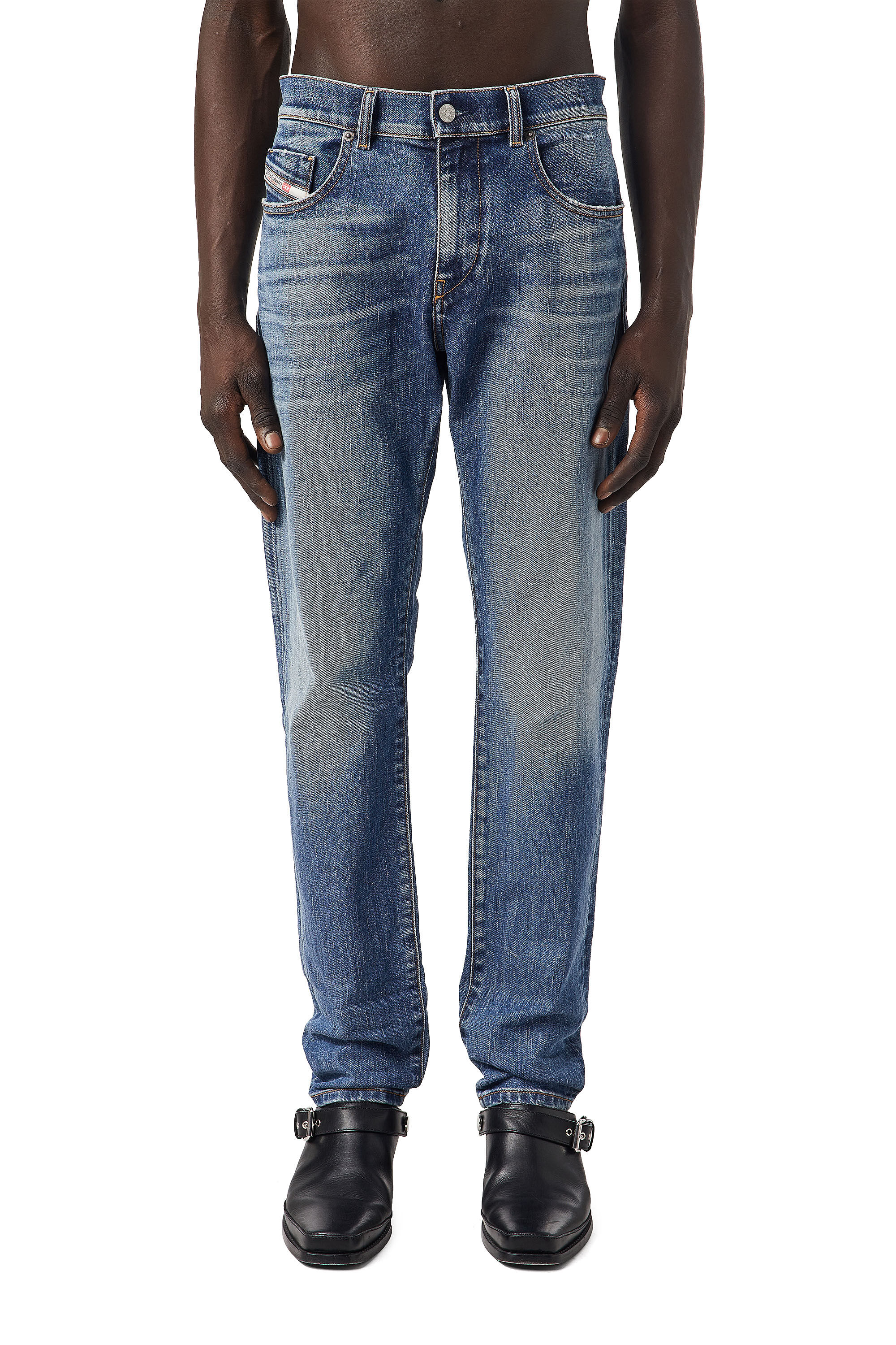 Diesel - 2019 D-STRUKT 09C61 Slim Jeans, Medium Blue - Image 3