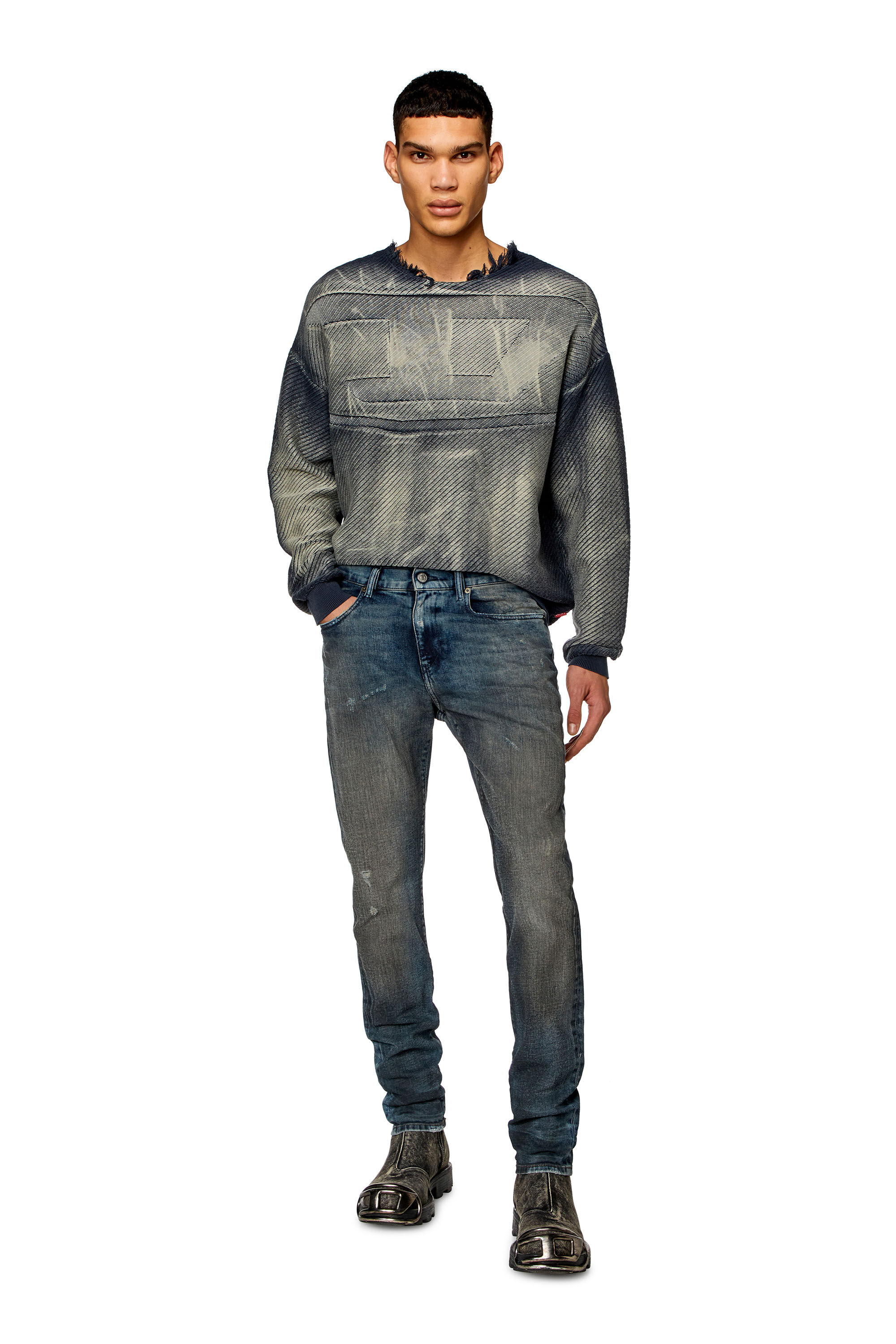 Diesel - Slim Jeans 2019 D-Strukt 09H54, Bleu Foncé - Image 1