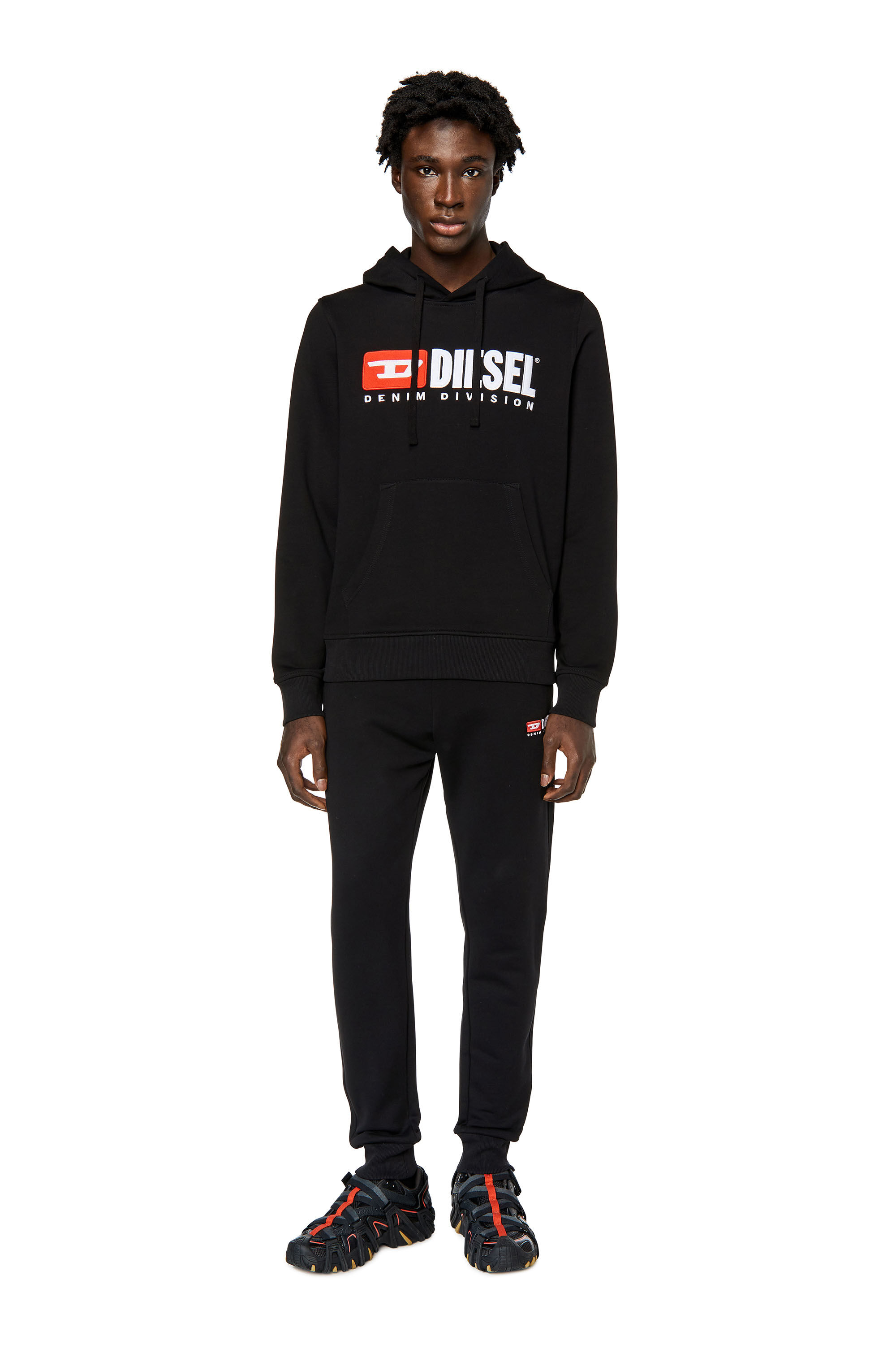 Diesel - P-TARY-DIV, Pantalon de survêtement avec logo brodé Homme in Noir - 1