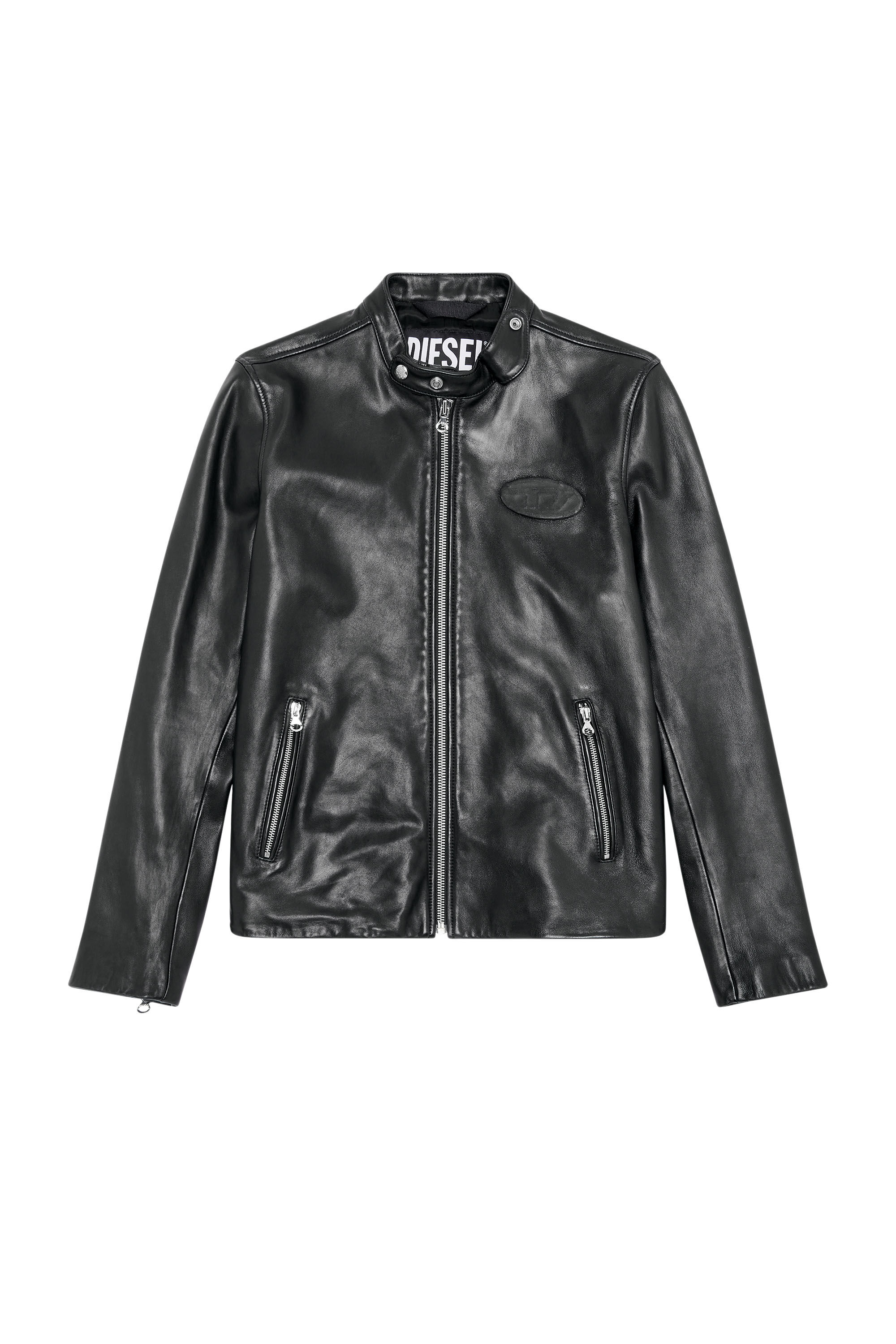 Diesel leather biker jacket store