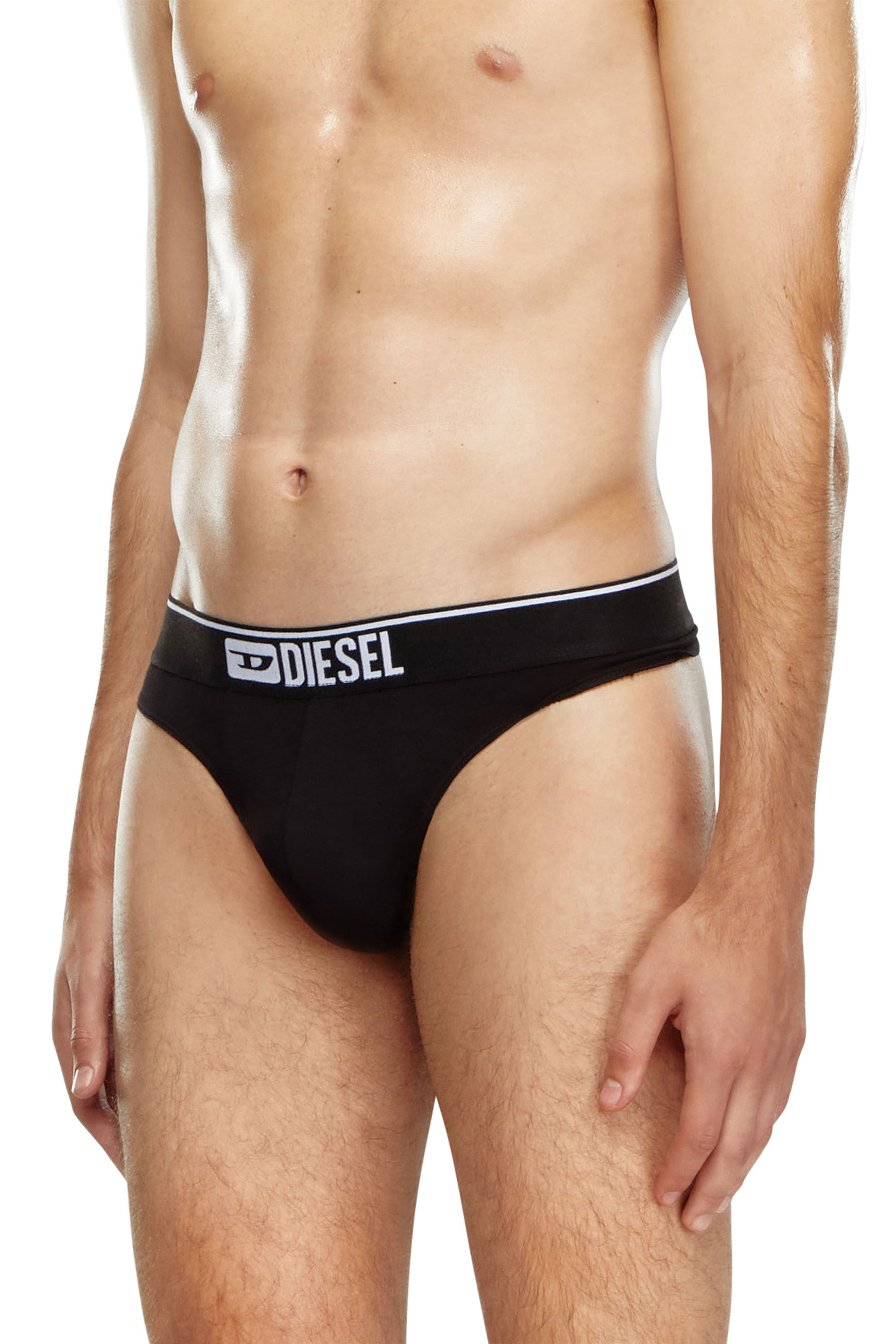Diesel - UMBR-STRINGTHREEPACK, Lot de trois strings avec logo à la taille Homme in Noir - 3