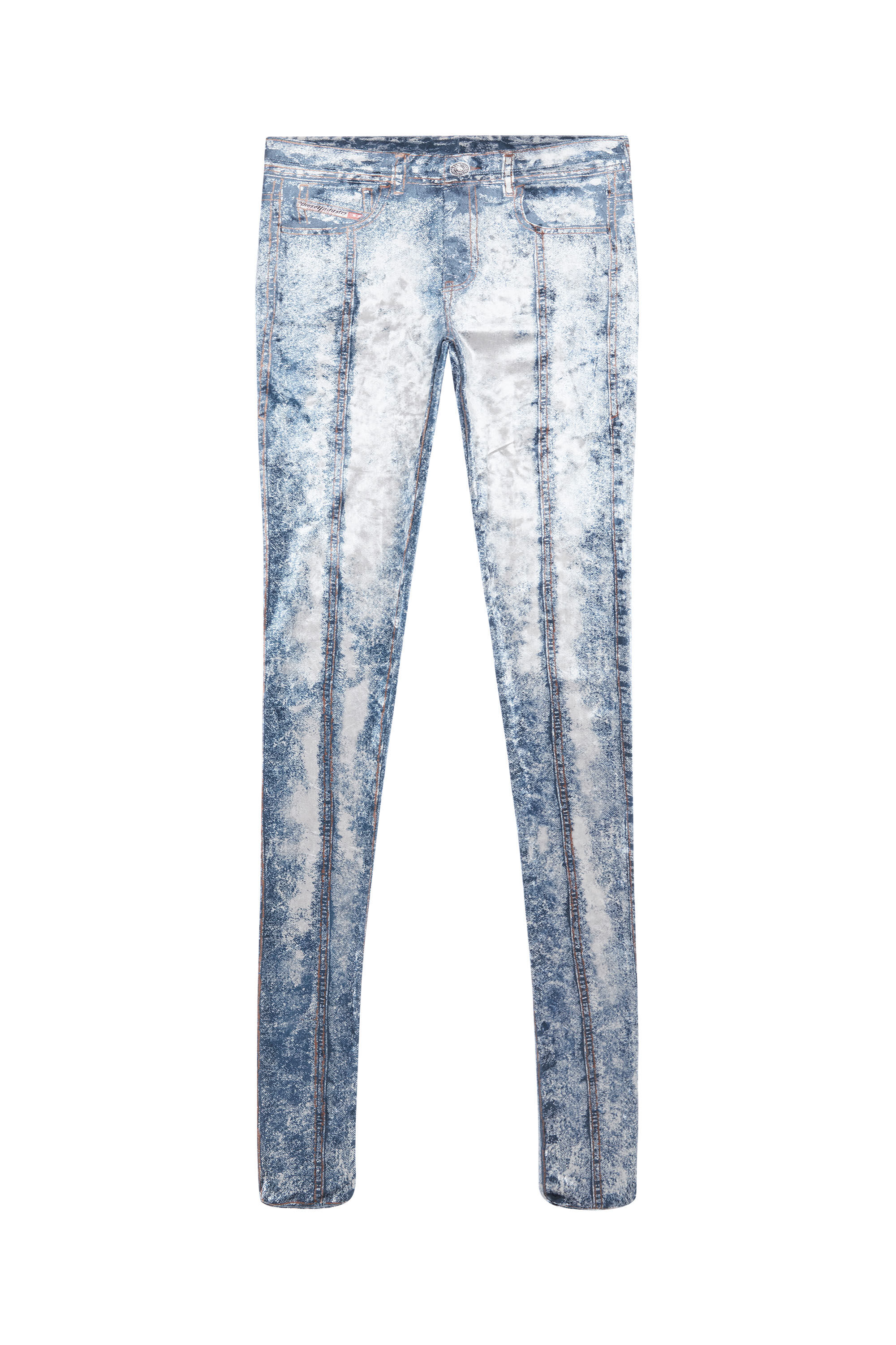 Diesel - P-KOLVET, Female's Chenille leggings with denim print in Blue - 2