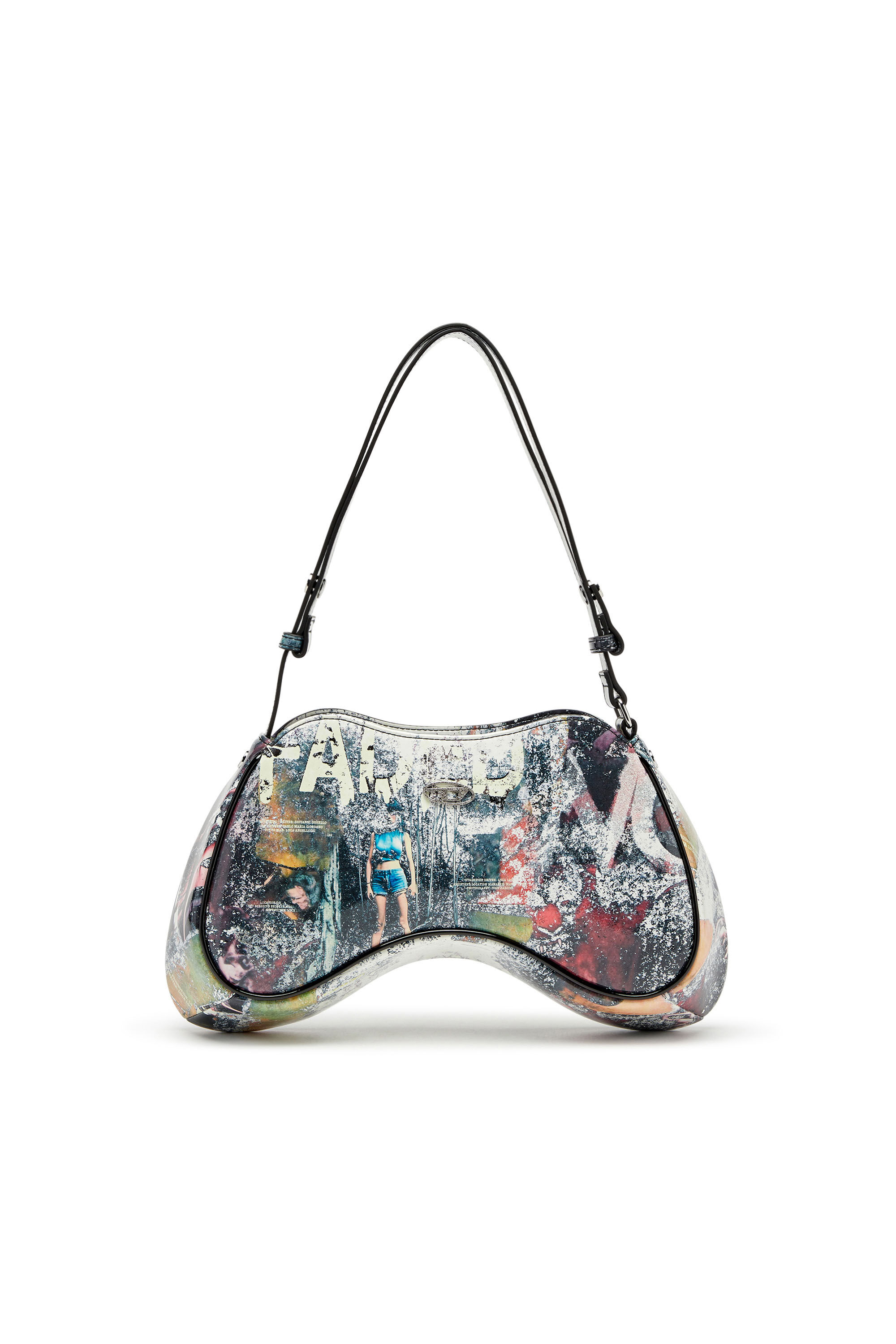 Women's Play Shoulder - Shoulder bag in poster-print PU 