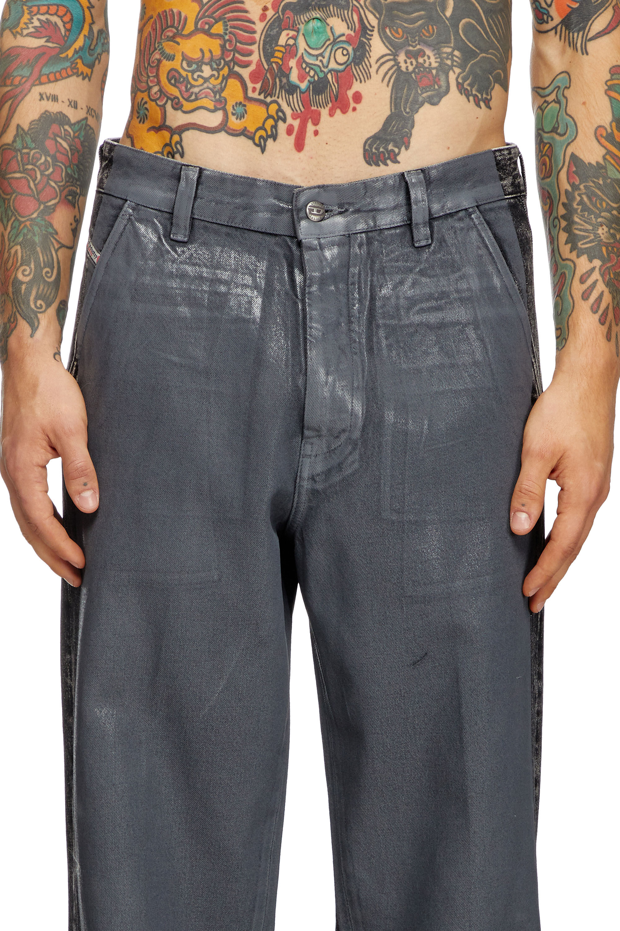 Diesel - Straight Jeans D-Phant-chino 007AP Homme, Gris - Image 5