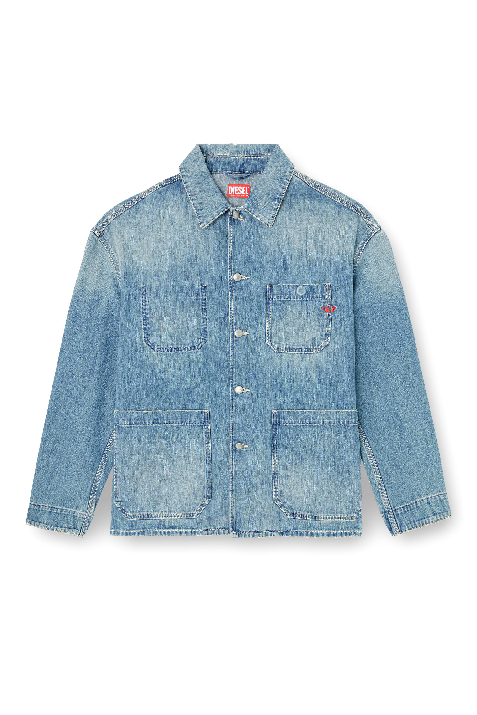 Diesel - D-STACK-U, Unisex's Utility-style denim jacket in Medium Blue - 2