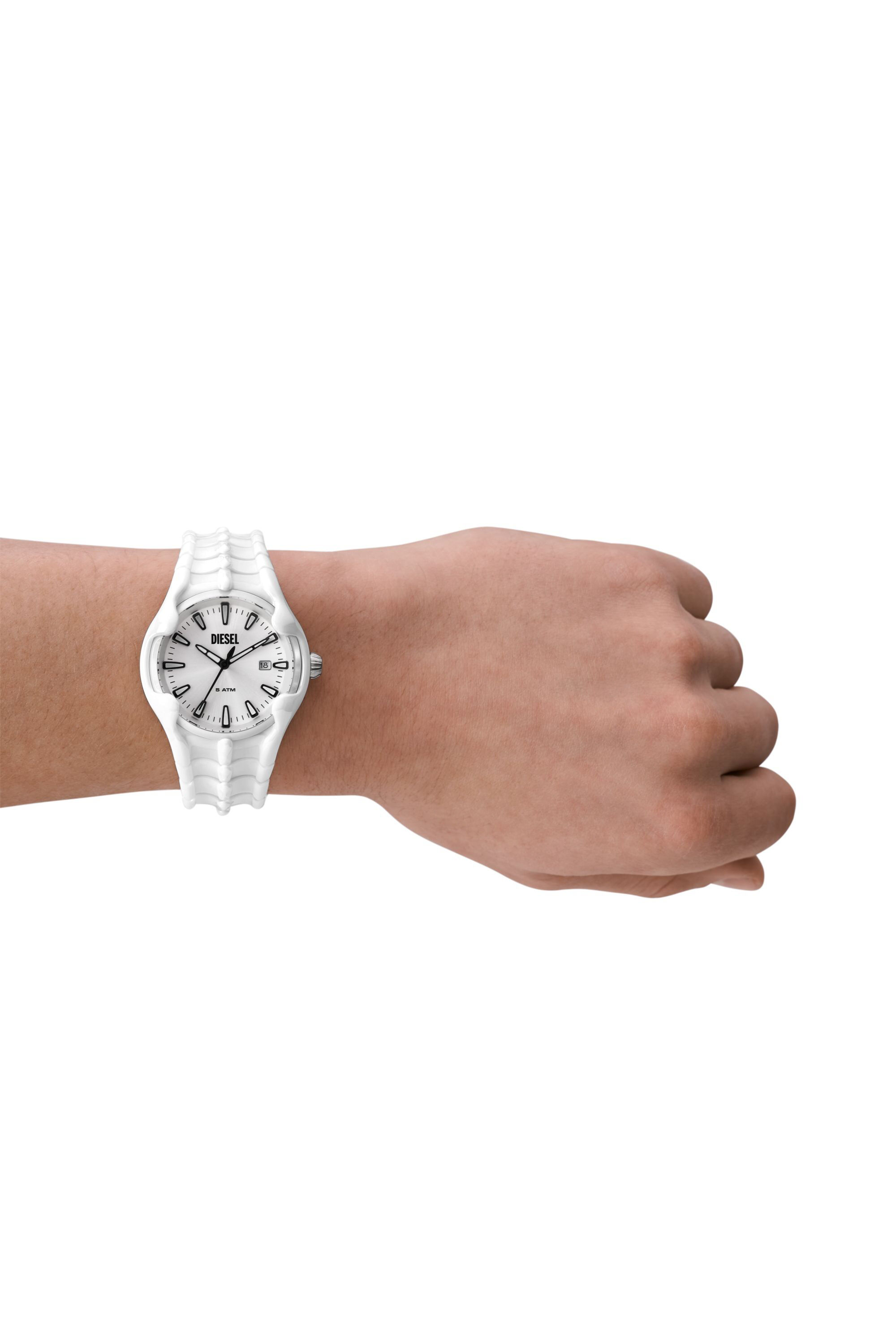 Diesel - DZ2197, Male Vert three-hand date white ceramic watch in White - Image 4
