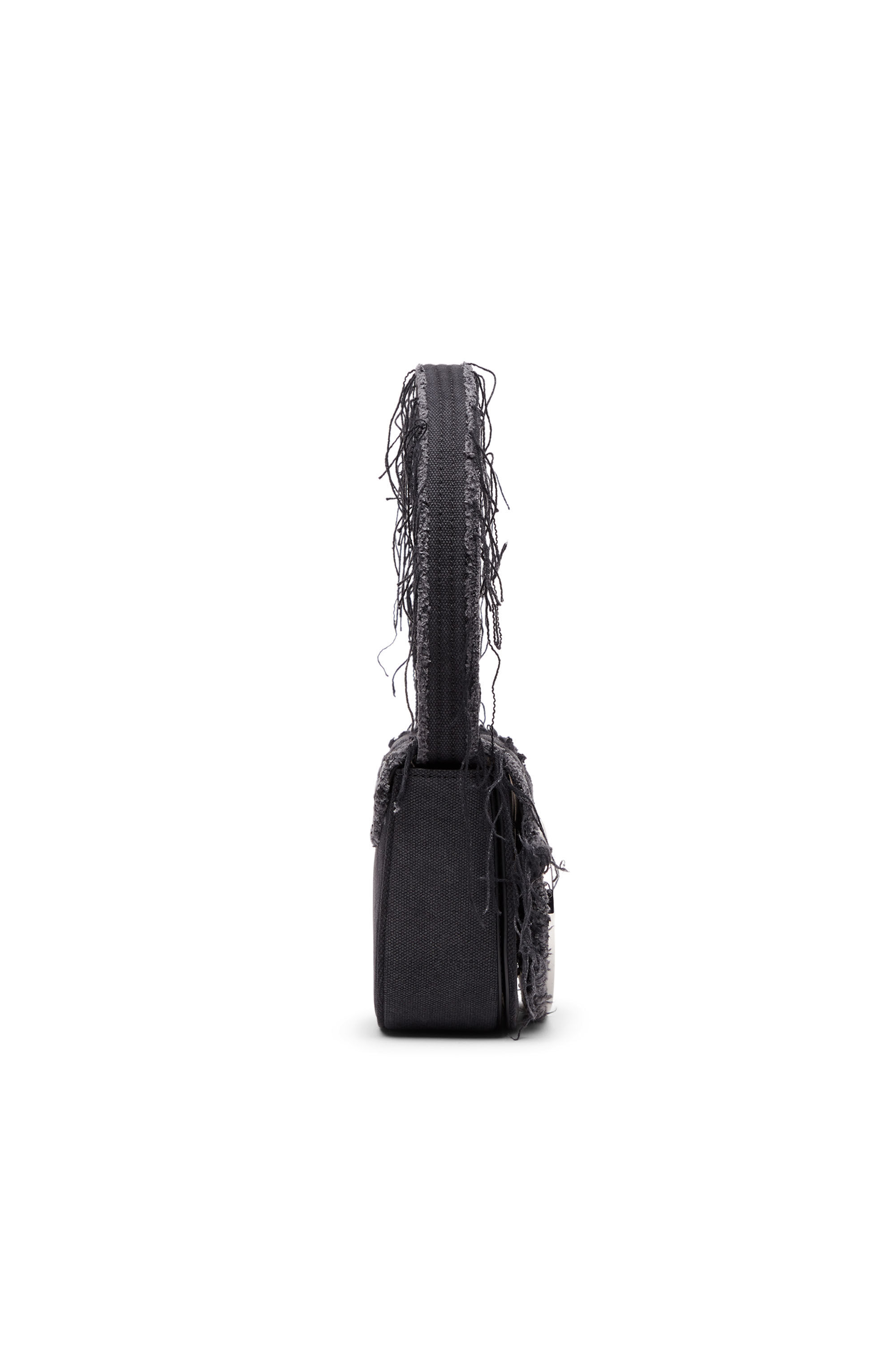 Diesel - 1DR, Female's 1DR-Iconic shoulder bag in canvas and leather in Black - 4