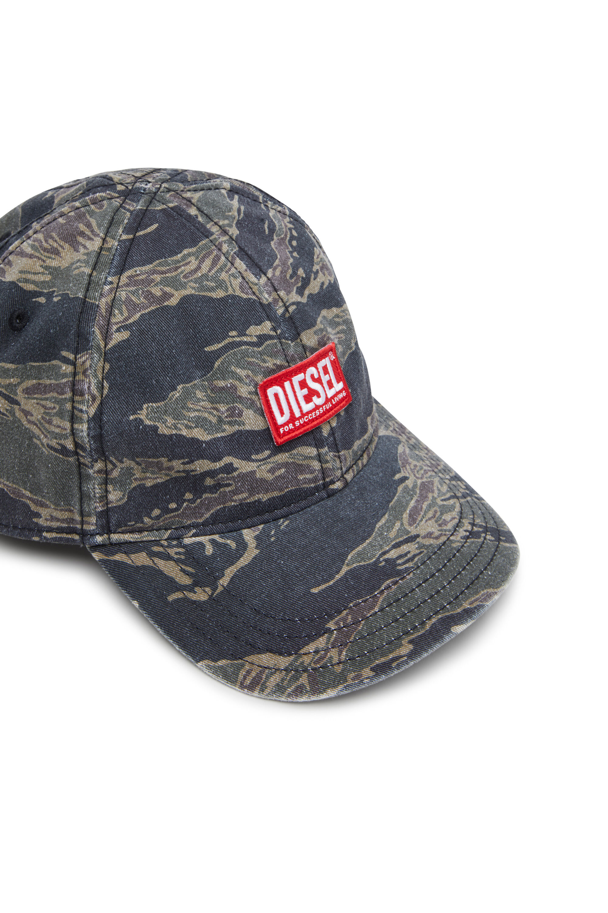 Diesel - C-VADO, Casquette de baseball avec imprimé camouflage Homme in Vert - 3