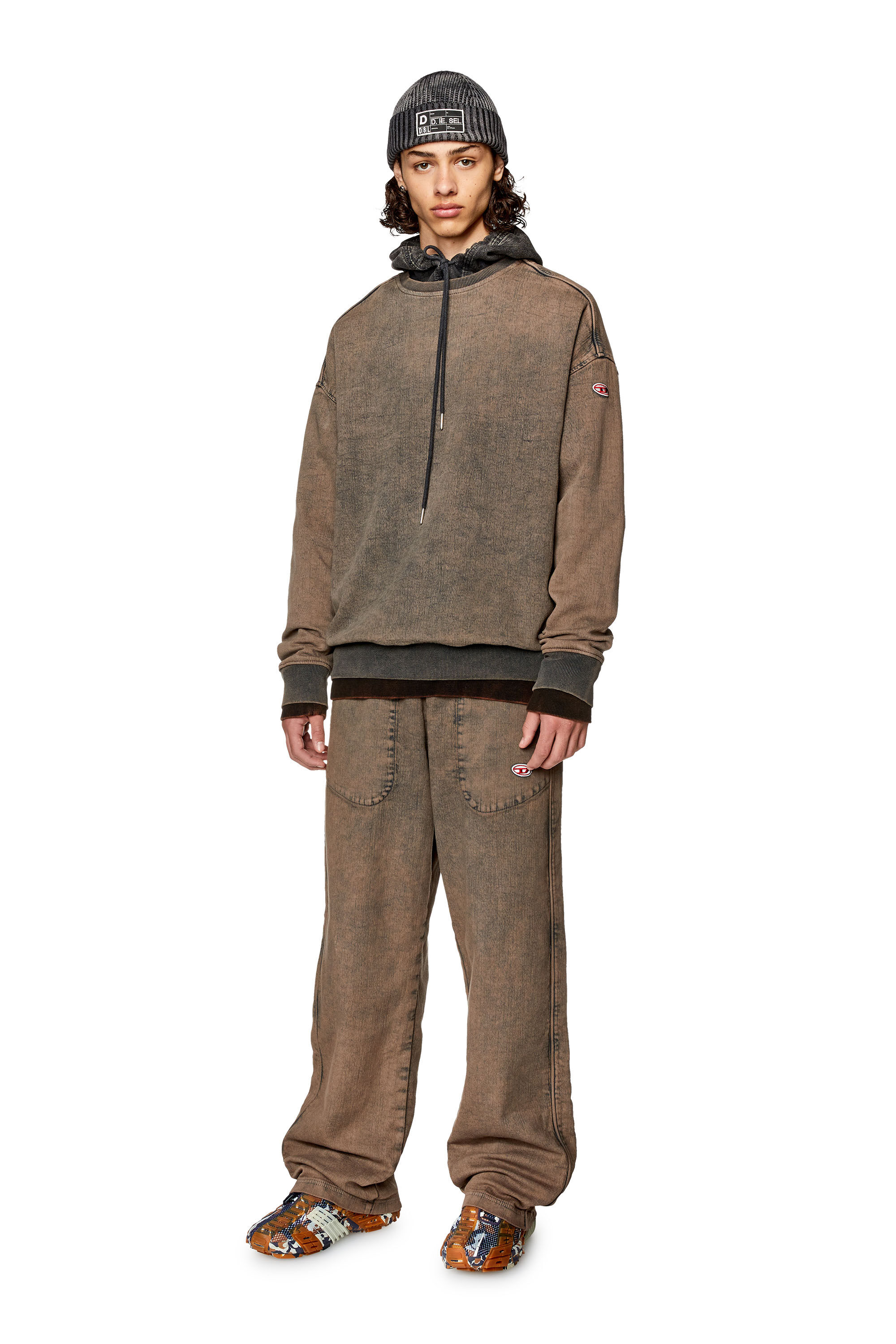 Diesel - Straight D-Martians Track Denim 09H04, Straight D-Martians Track Denim Mixte in Marron - 1