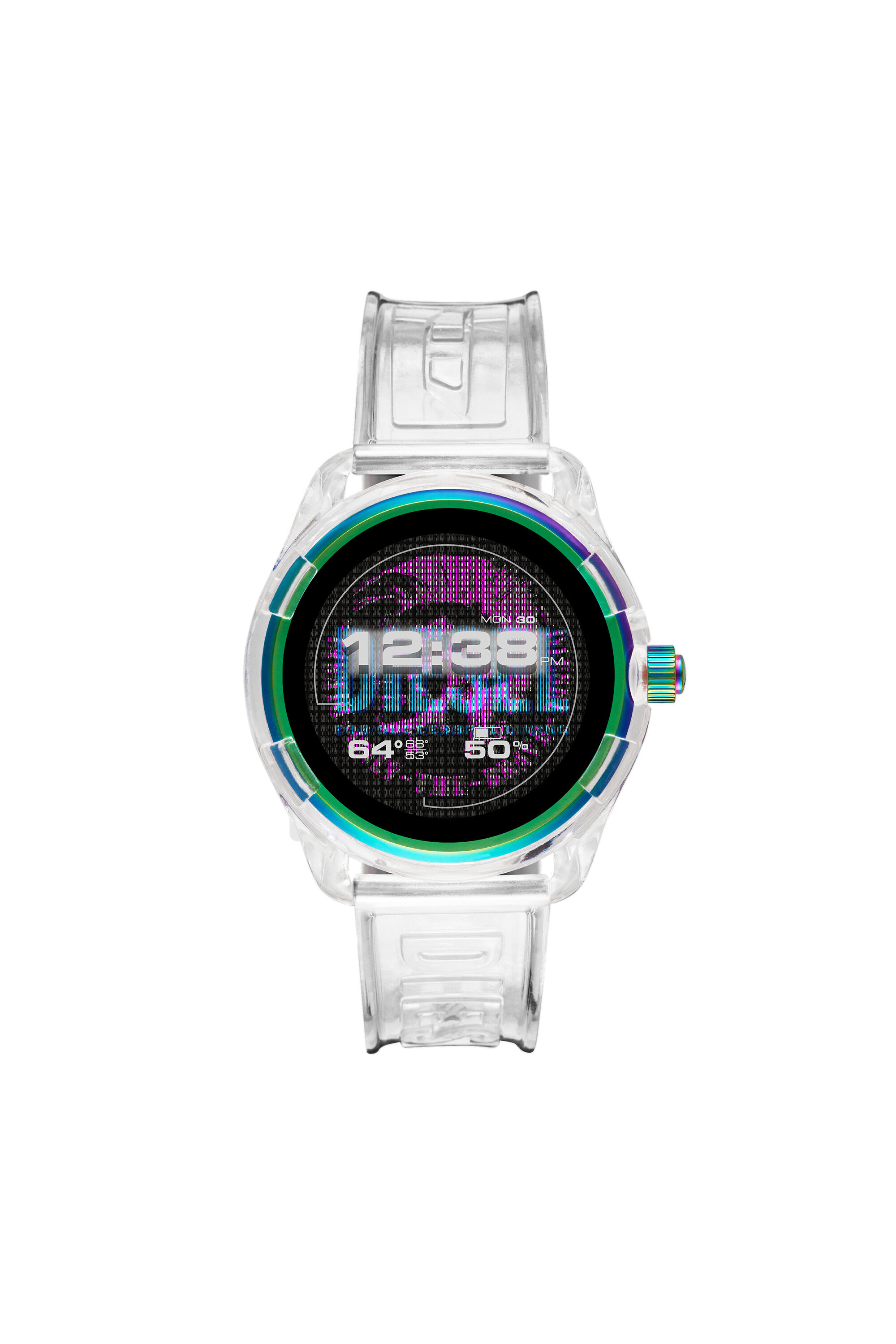 Diesel - DT2021, Male's Diesel On Fadelite Smartwatch - Clear Transparent in White - 1