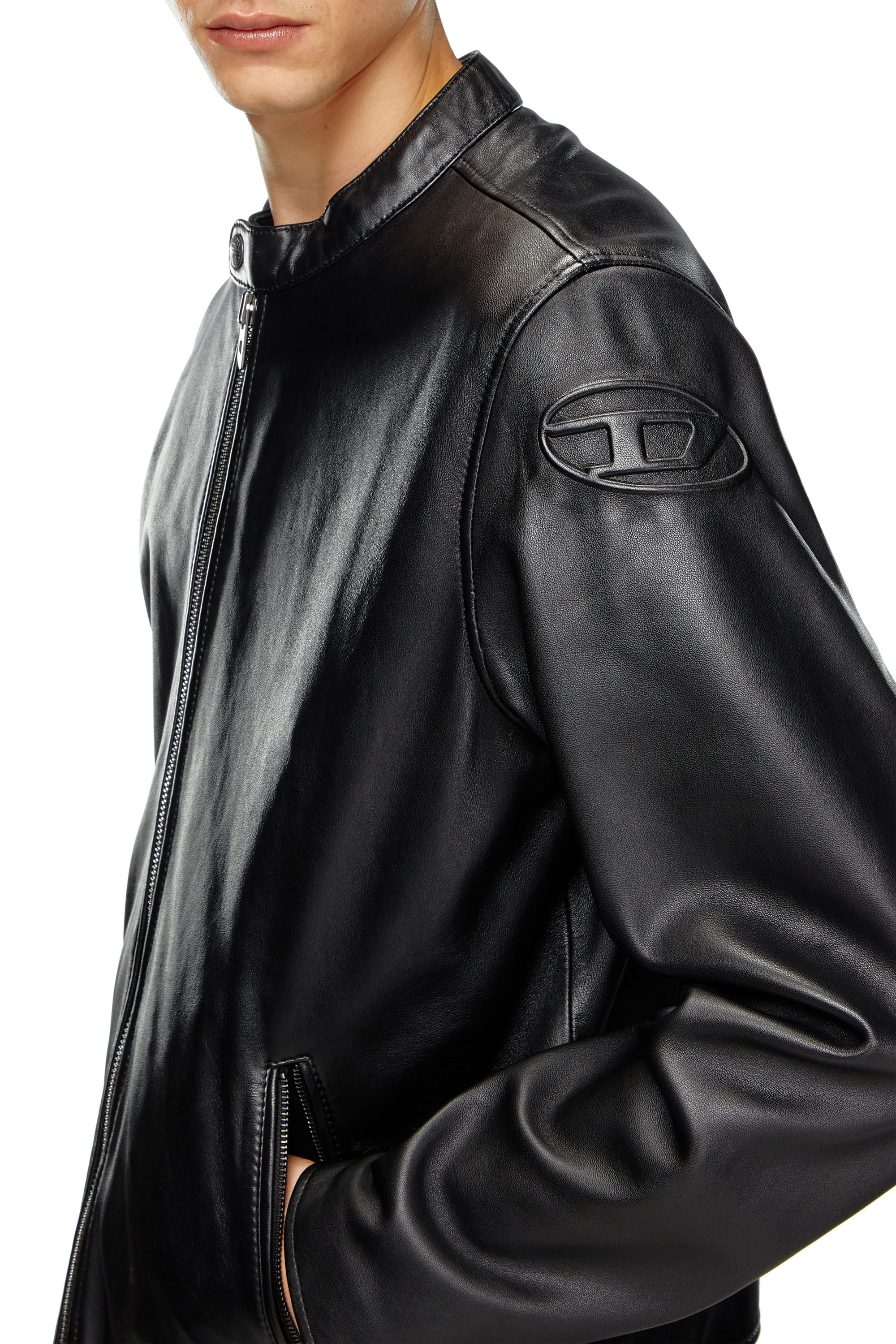 Black leather riding jacket shop