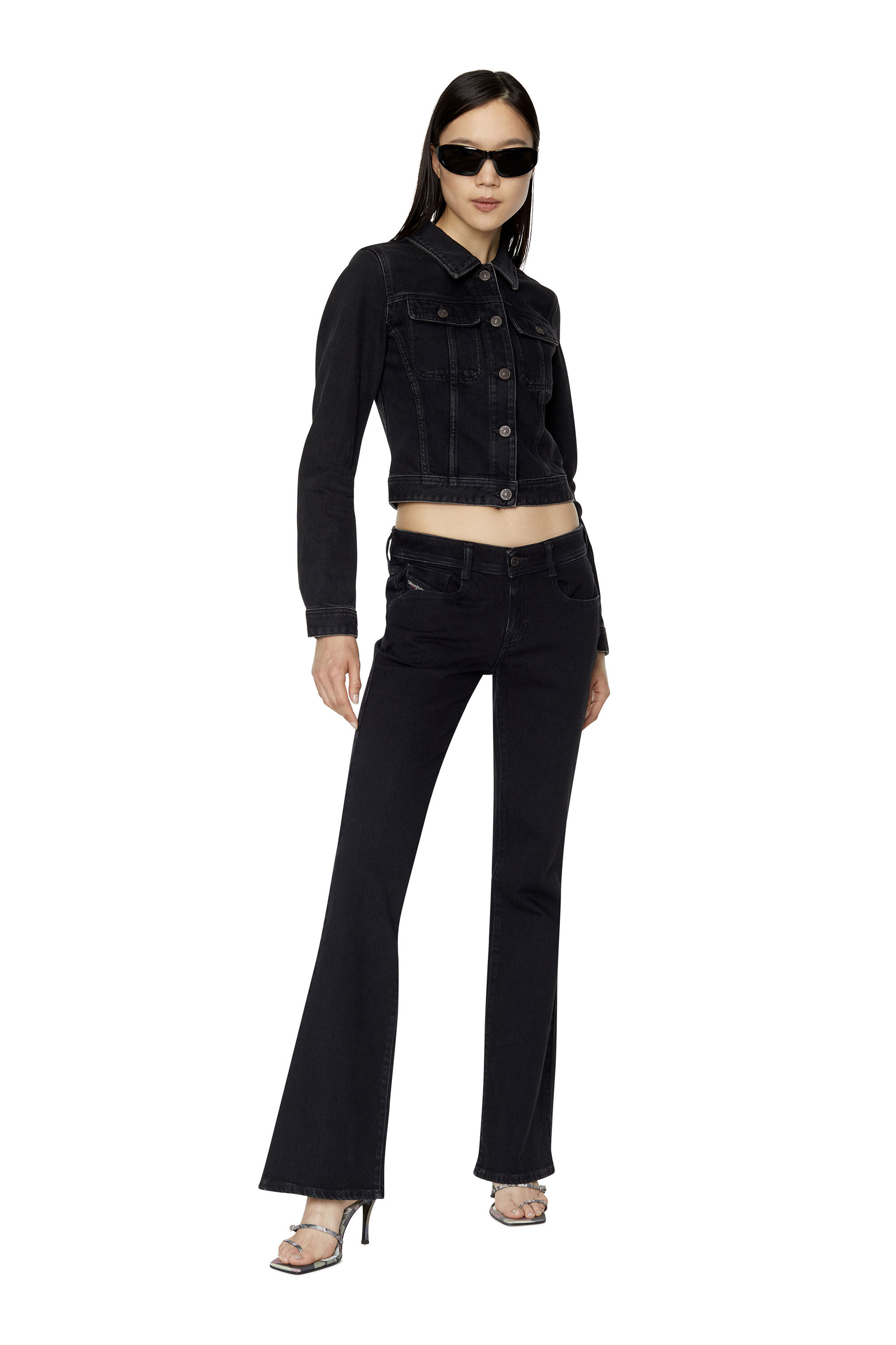 Diesel - DE-SLIMMY TRUCKER JACKET, Black/Dark Grey - Image 1