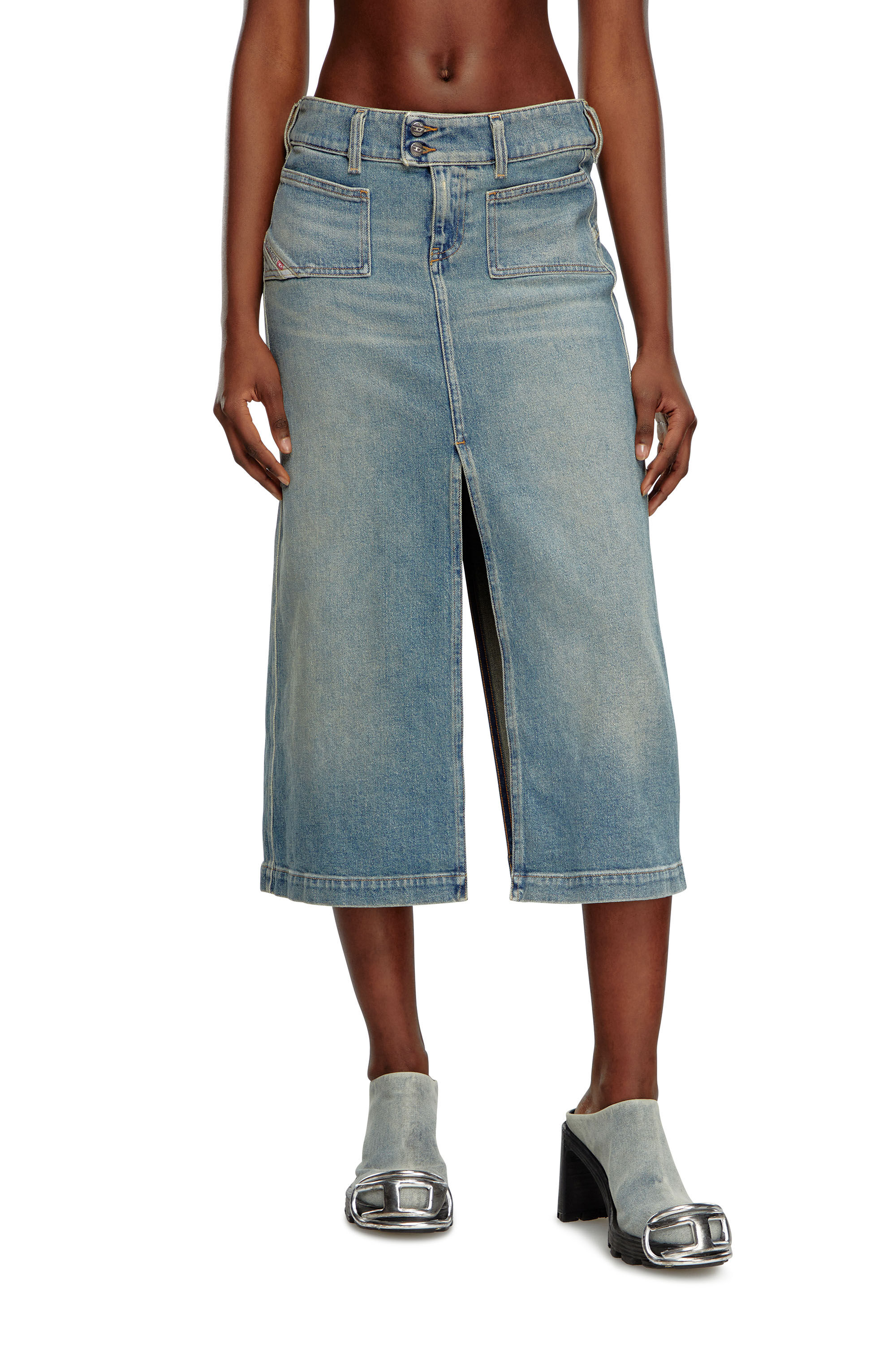 Hush denim midi skirt 2025