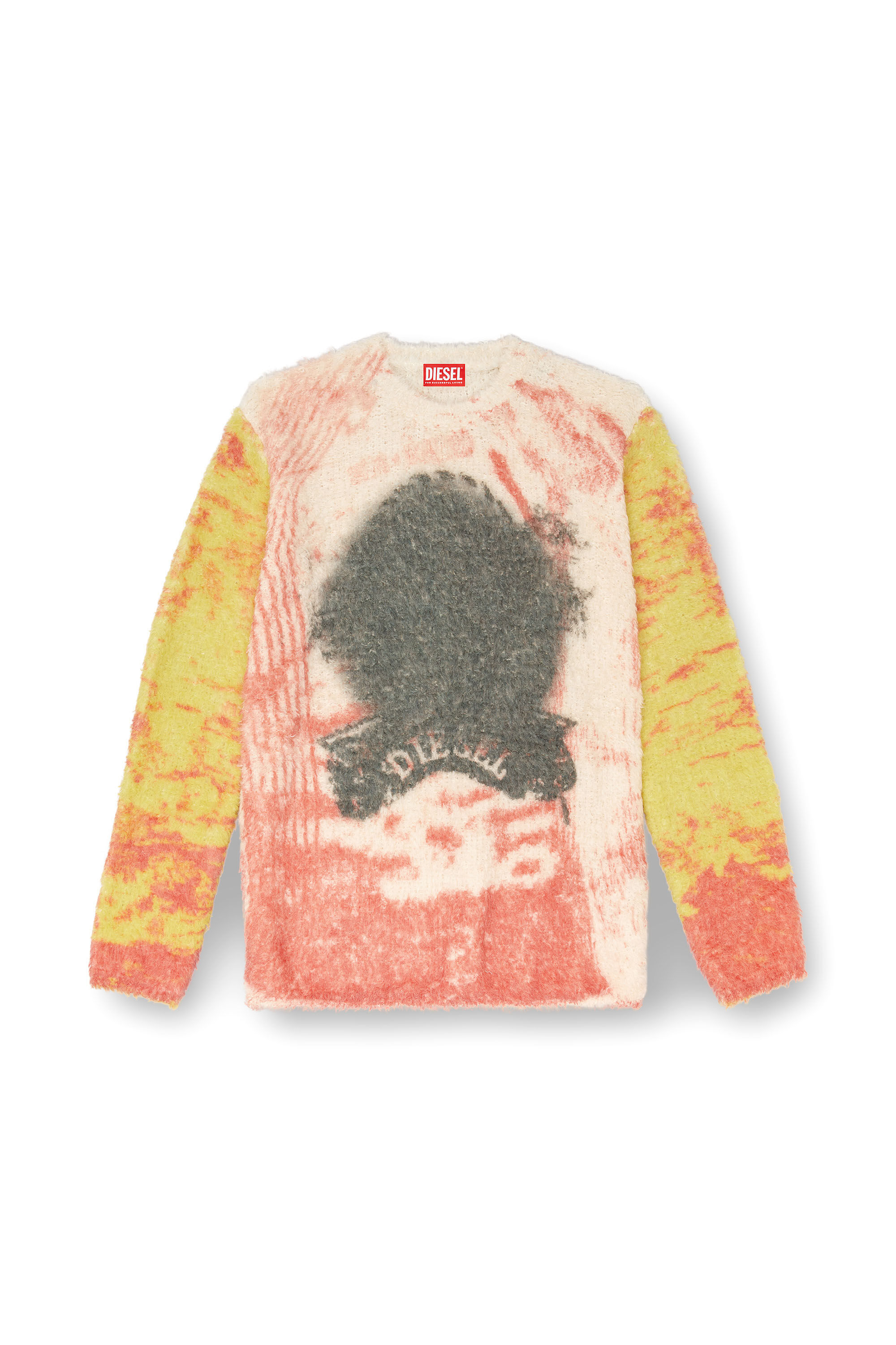 Diesel - K-MUNARI, Male's Alpaca-blend jumper with Pop print in Red/Yellow - 2