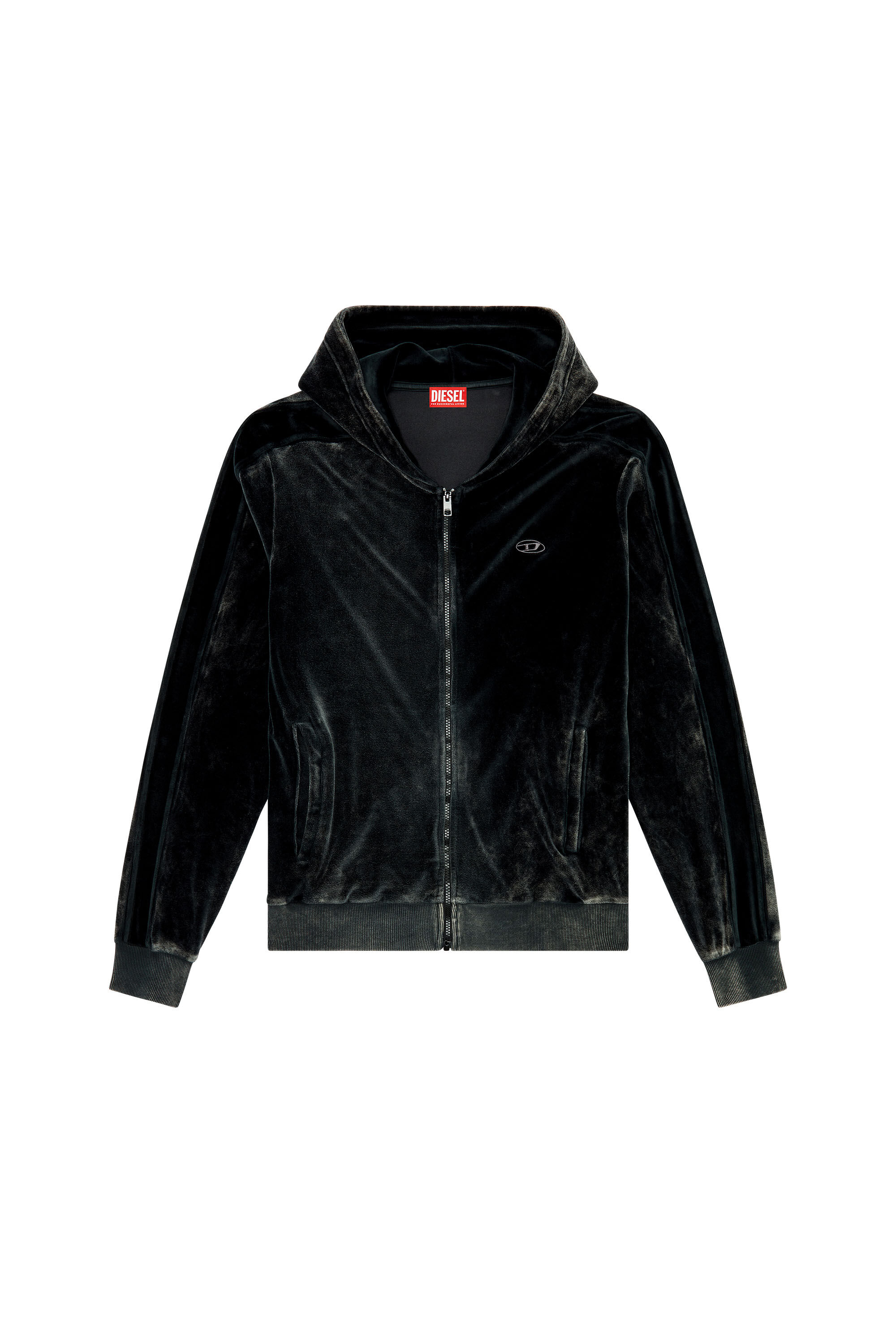 Men s Acid wash chenille zip up hoodie S OCLOCK Diesel