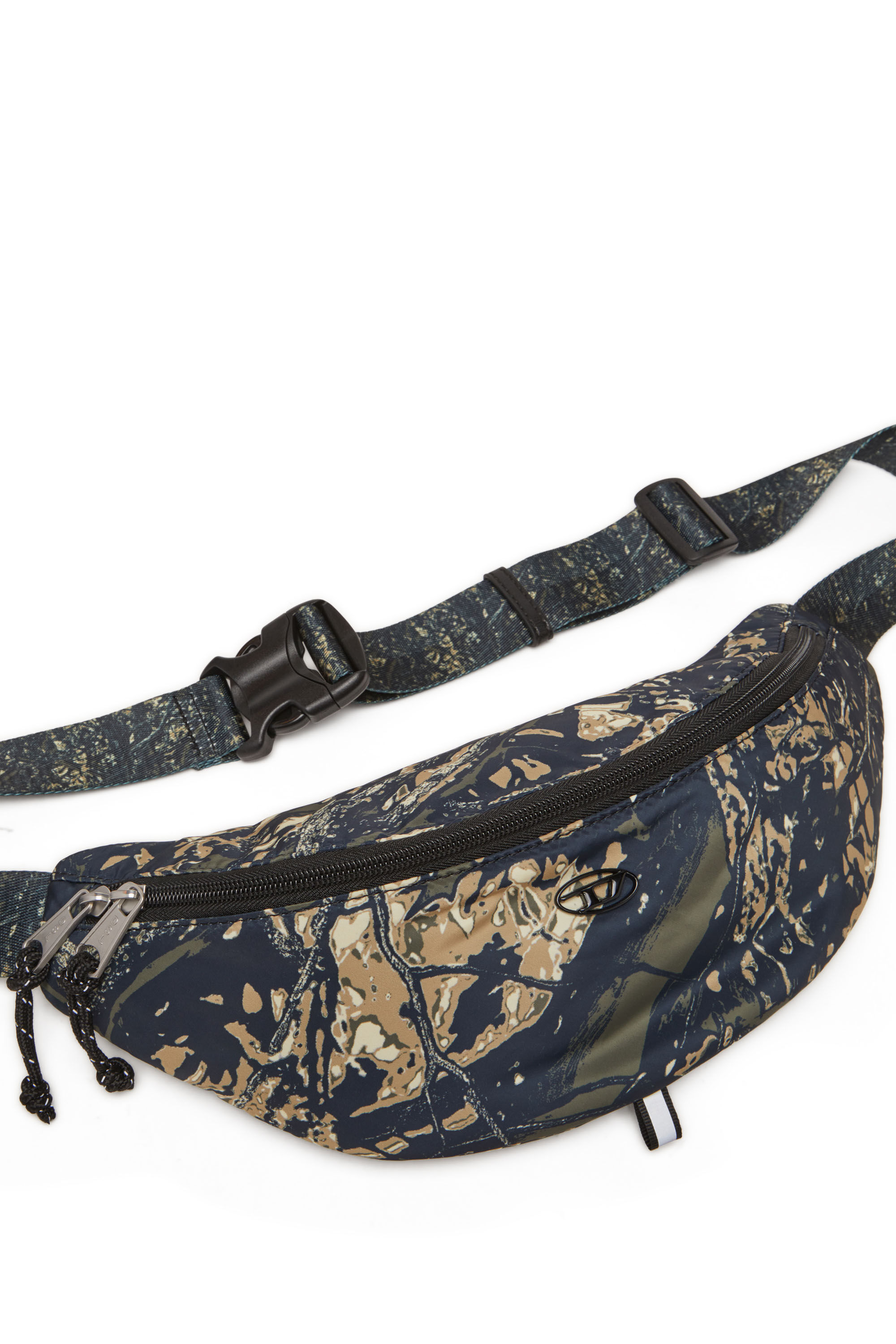 Diesel - D-PACK BELTBAG X, Male's D-Pack-Belt bag in camo-print fabric in Military Green - 5