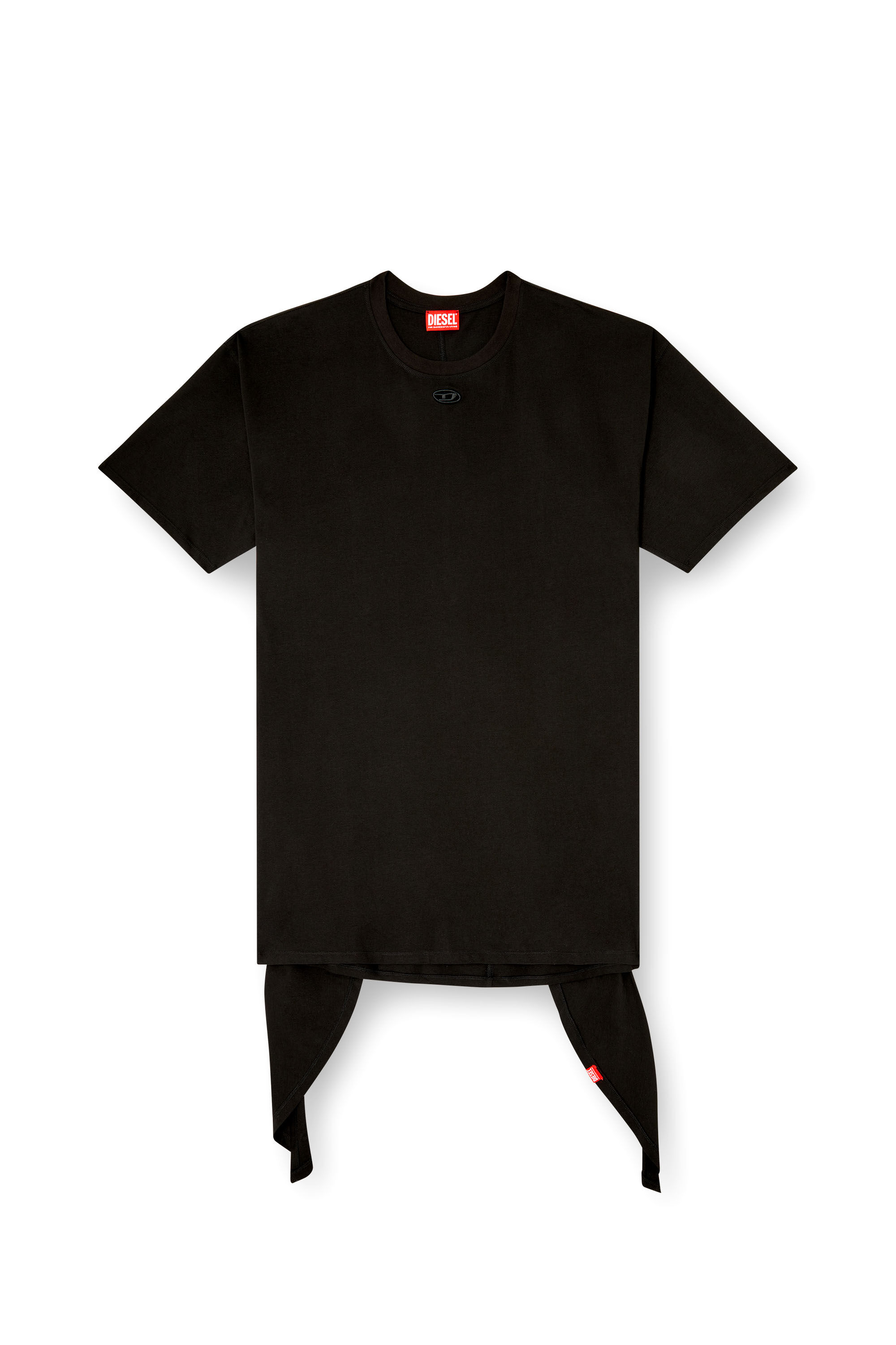 Diesel - D-EIVOR, Female's T-shirt dress with tie front in Black - 2