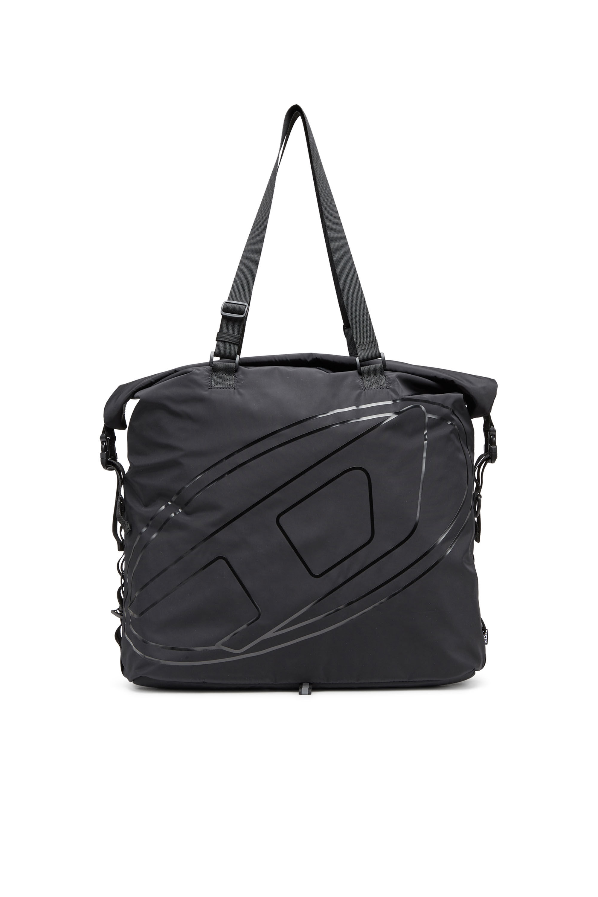 Diesel - DRAPE TOTE, Male's Drape-Nylon roll-top crossbody bag in Black - 1