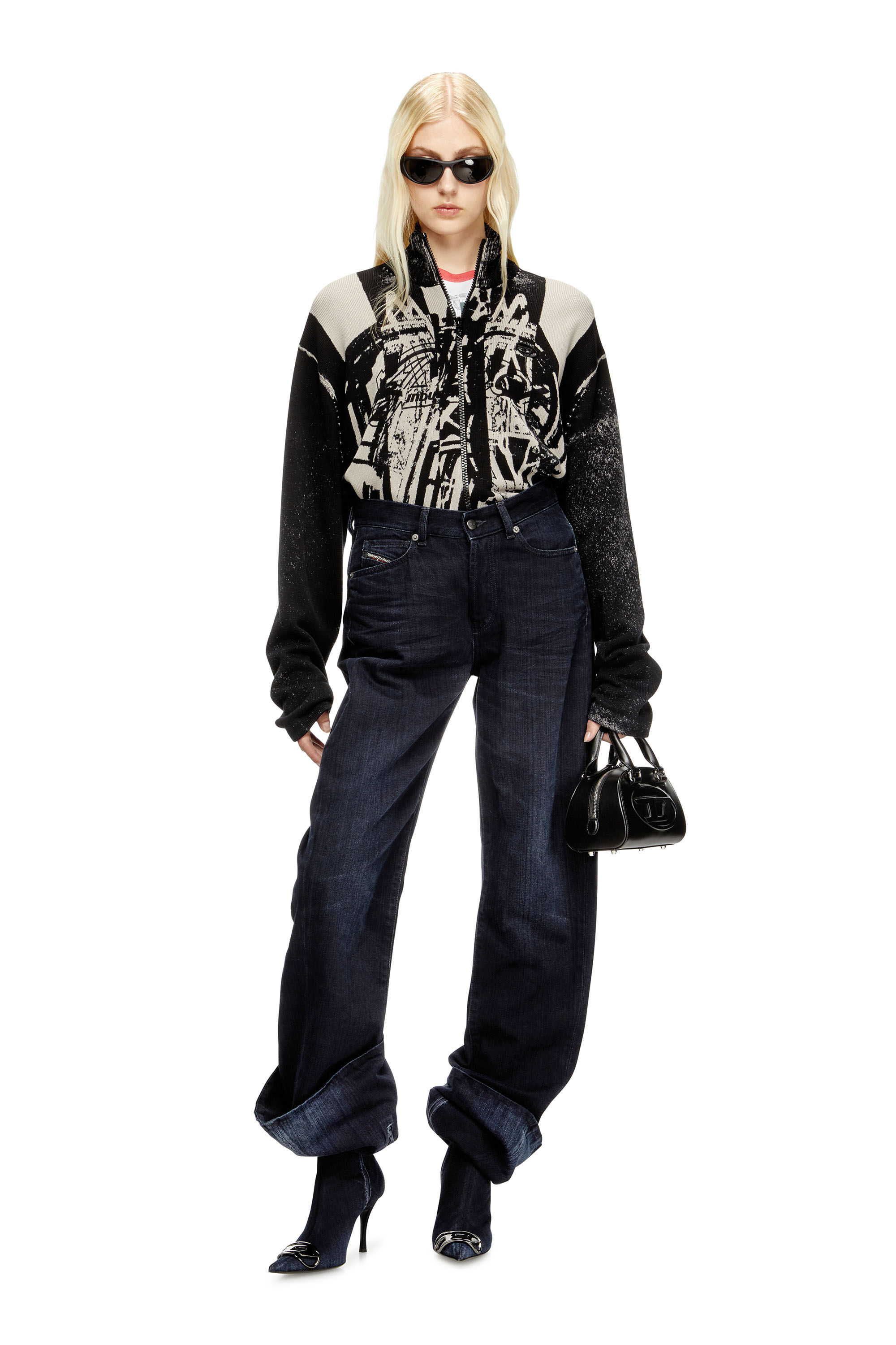 Diesel - D-VENUS KB LARGE, Female's D-Venus-Wide knee-high boots in denim in Dark Blue - 6