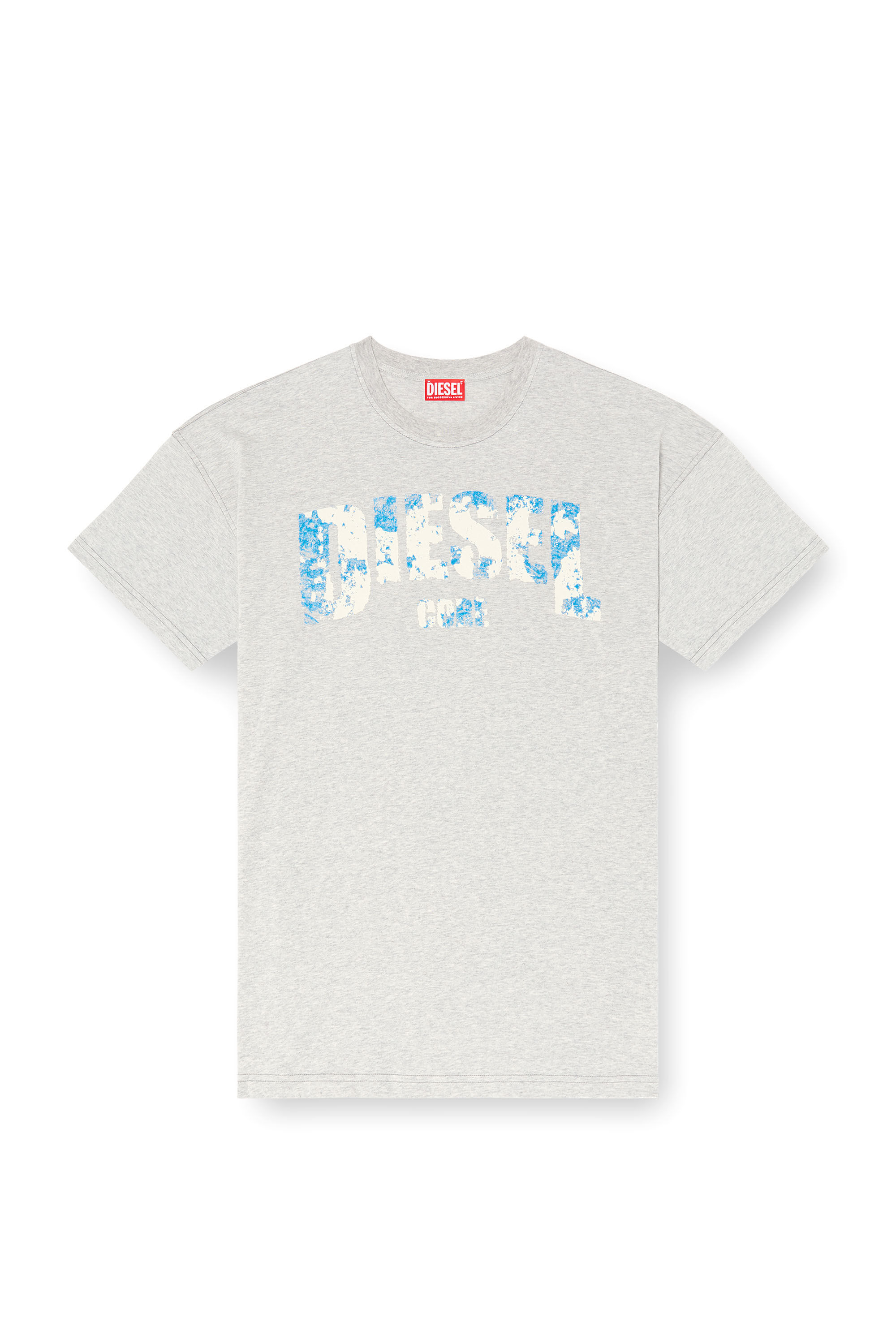 Diesel - T-ADJUST-R25, Male's T-shirt with Diesel Core print in Grey - 2