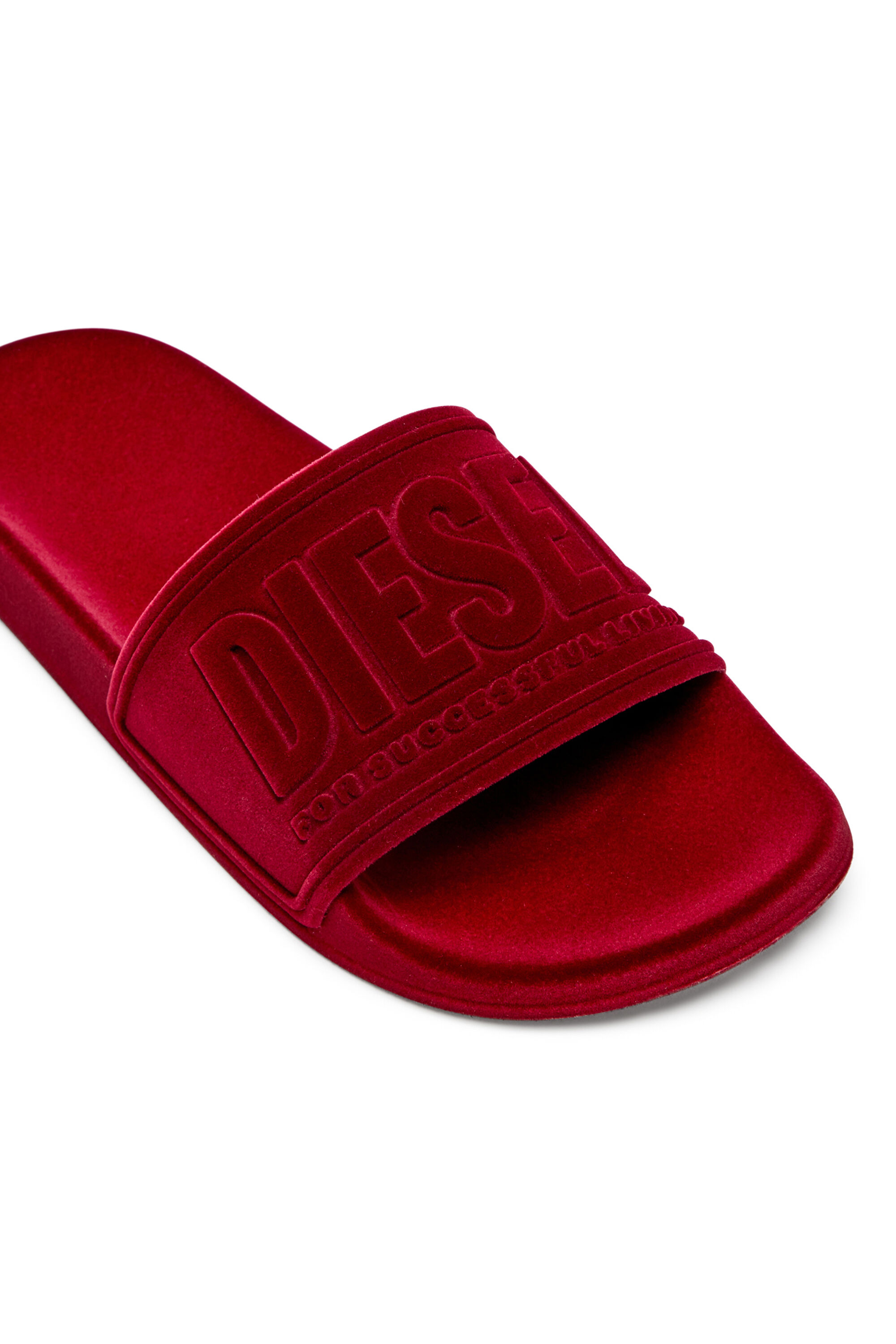 Diesel - SA-MAYEMI CC W, Female's Sa-Mayemi-Pool slides with velvety flocking in Red - 6