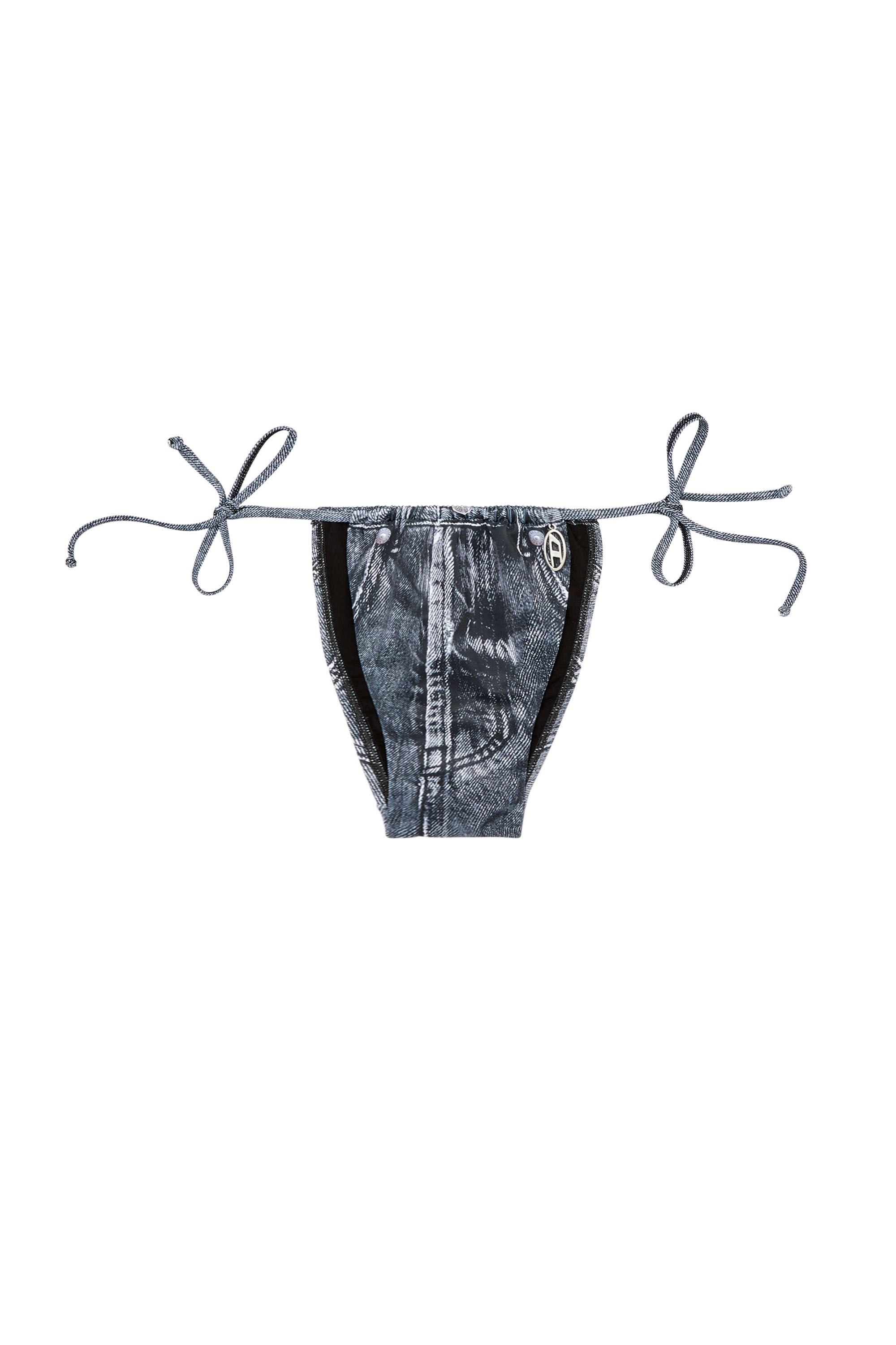 Diesel - JODIE-DNM, Female's Bikini bottoms with jean trompe l'oeil in Blue - 4