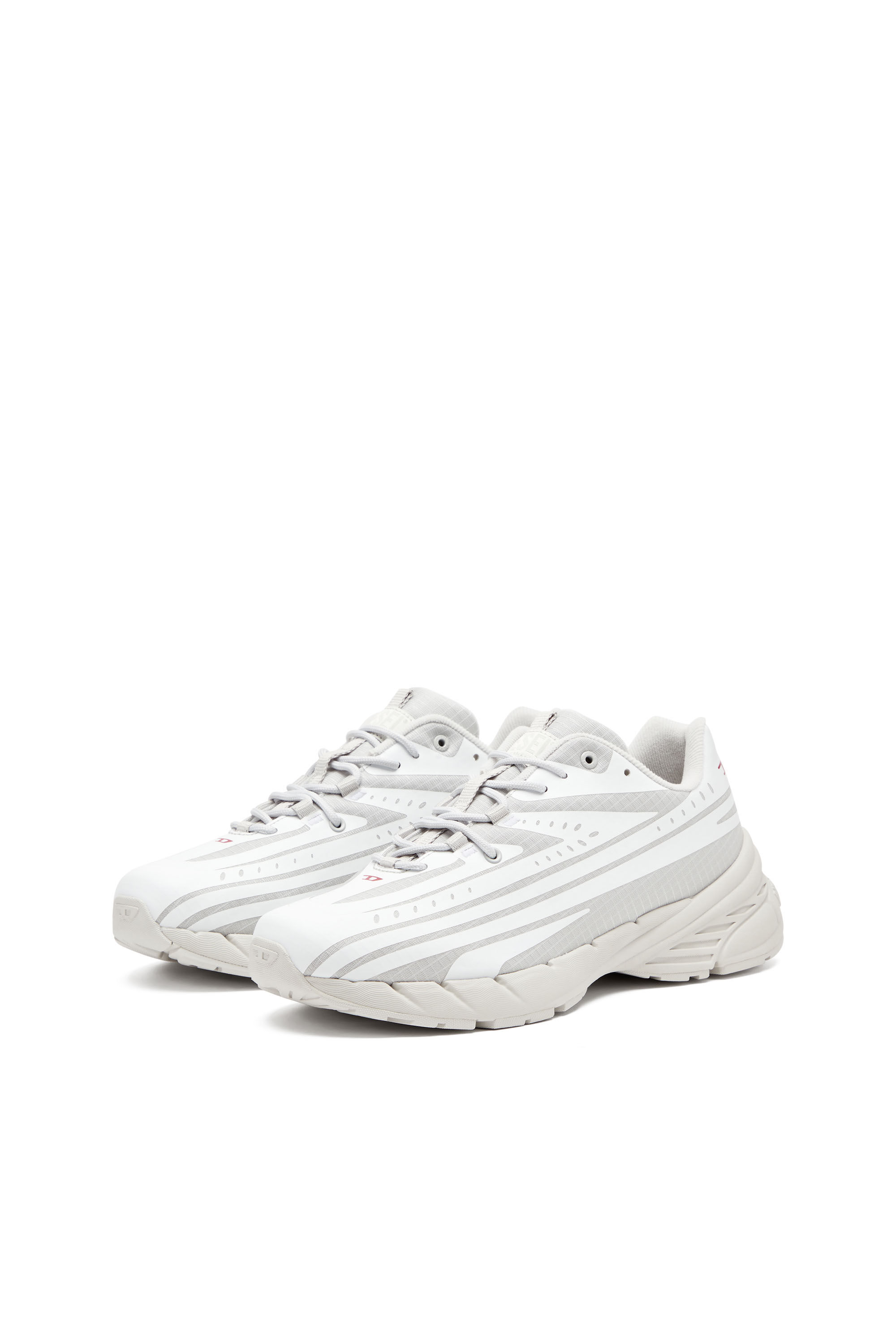 Diesel - D-AIRSPEED LOW W, Female's D-Airspeed Low-Striped sneakers in coated ripstop in White/Grey - 9