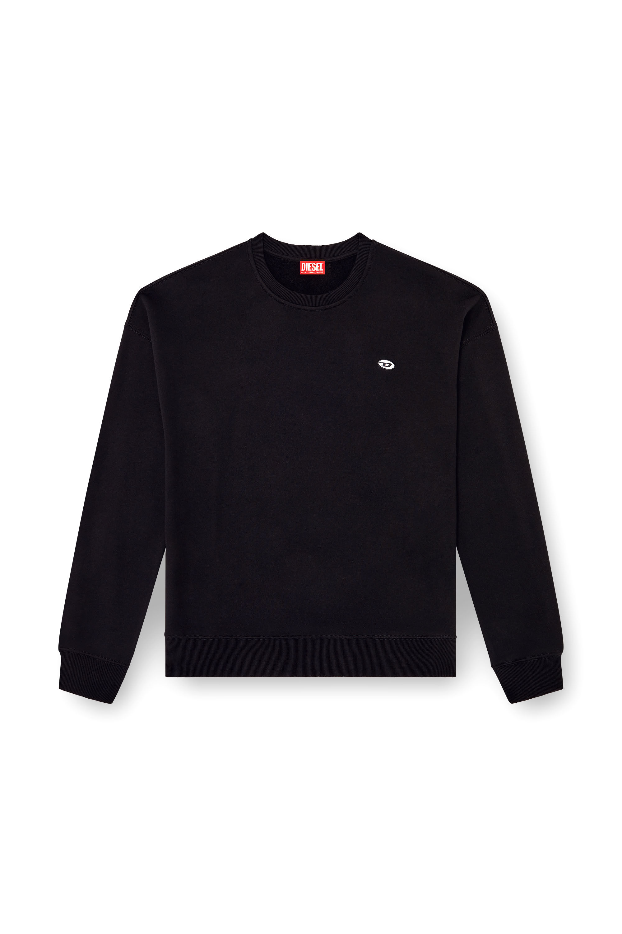Diesel - S-ROB-DOVAL-PJ, Male's Sweatshirt with oval D patch in Black - 2