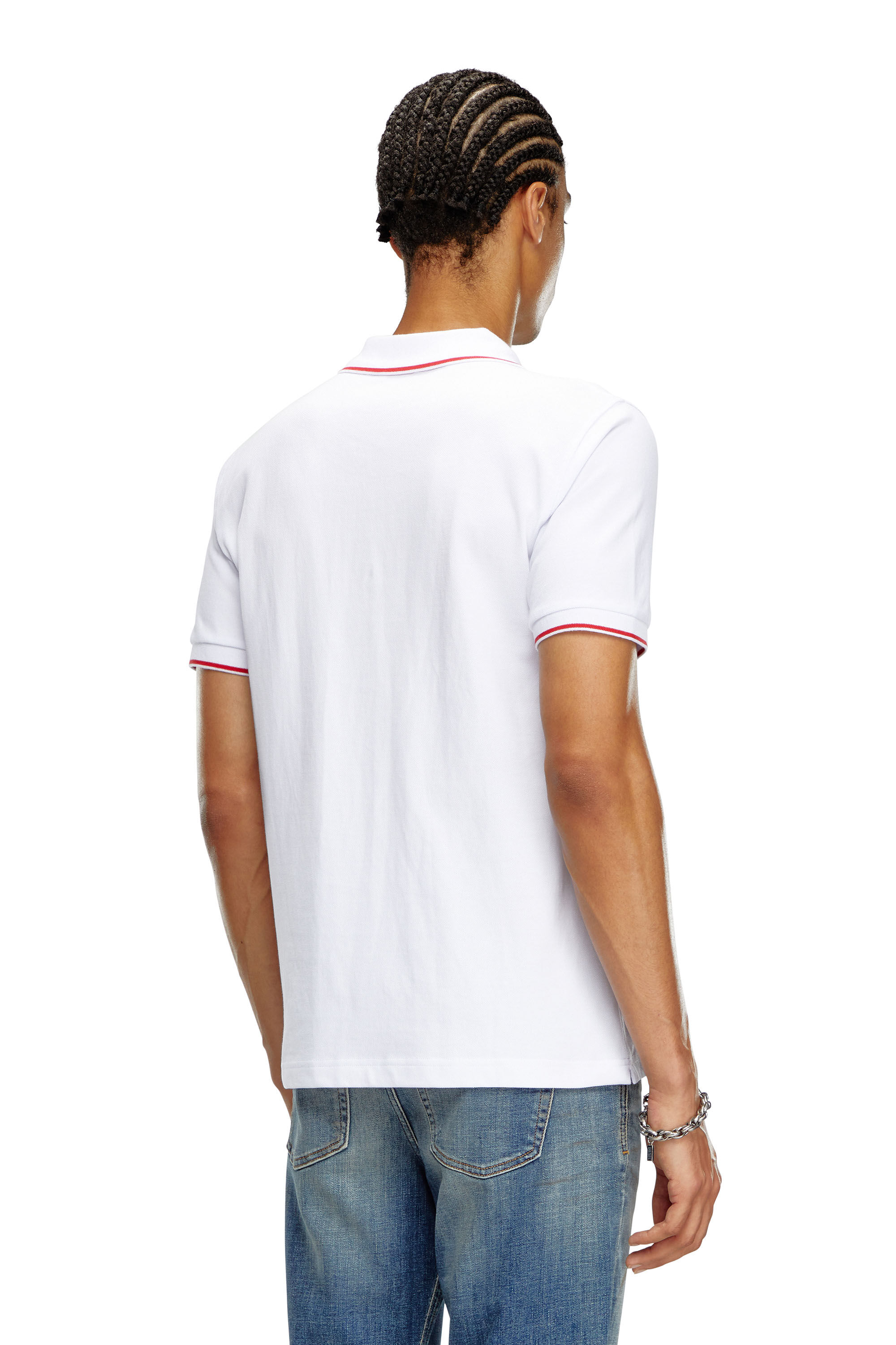 Diesel - T-FERRY-MICRODIV, Male's Polo shirt with micro Diesel embroidery in White - 4