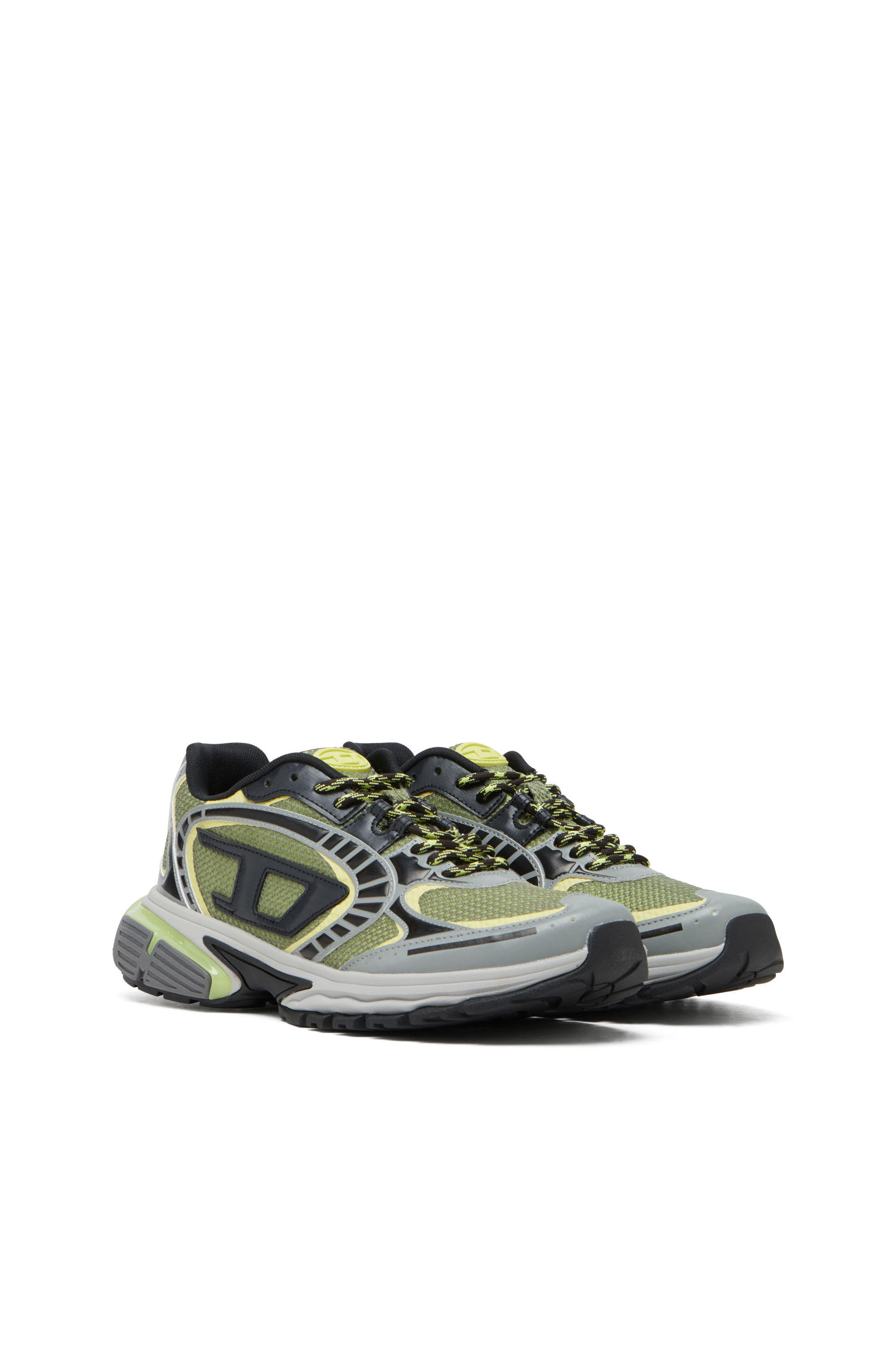 Diesel - S-PRO-V-DENSE LOW, Male's S-Pro-V-Dense-Mesh sneakers with Oval D logo in Grey/Green - 2