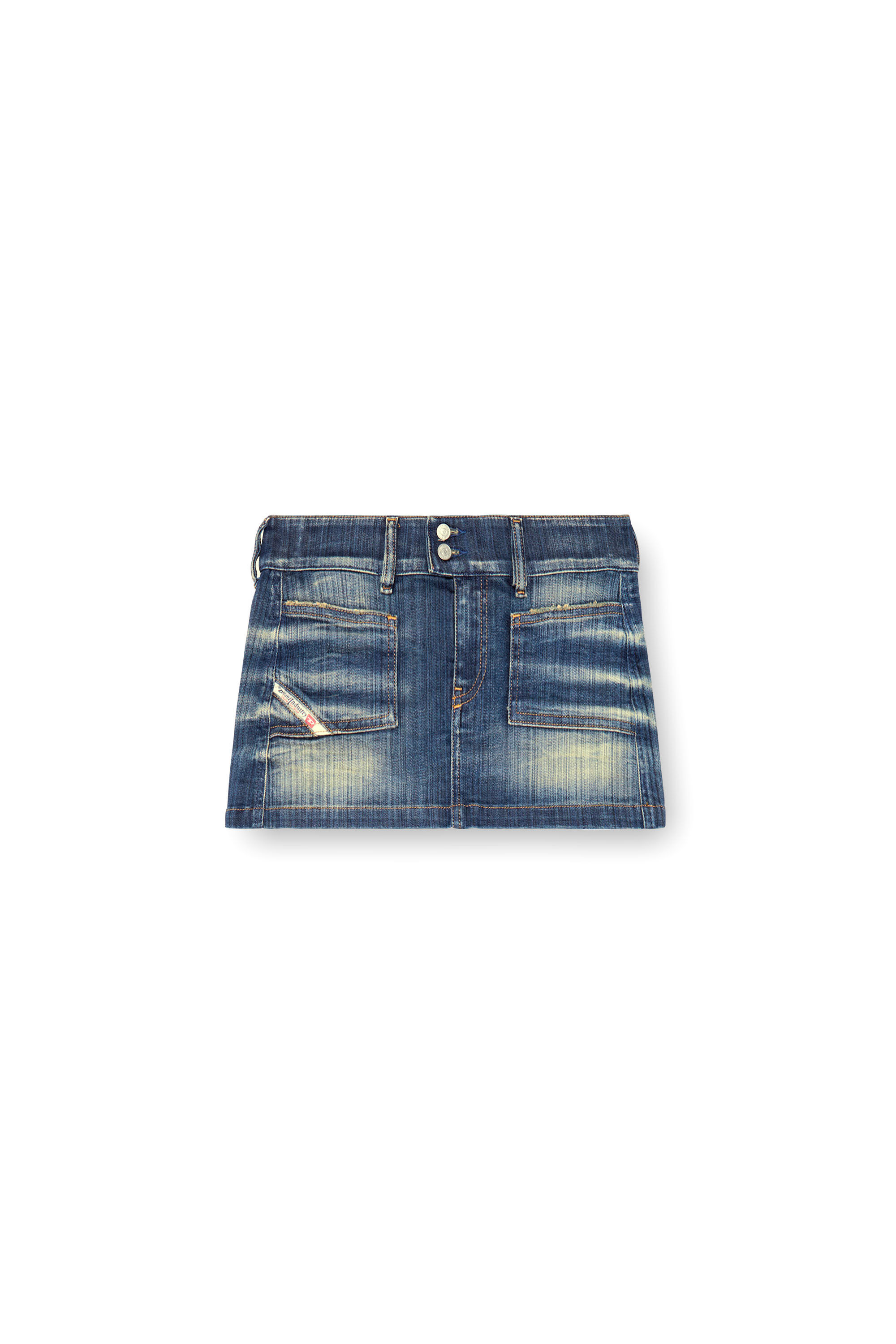 Diesel - DE-HUSH-MINI, Female's Mini skirt in denim in Medium Blue - 2