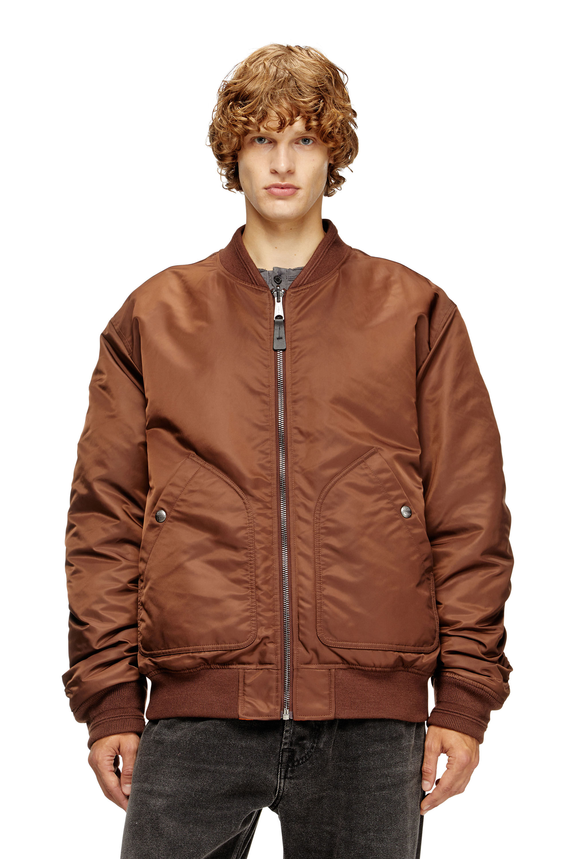Diesel - J-HELD, Veste bomber en nylon rembourré avec Oval D Homme in ToBeDefined - 3